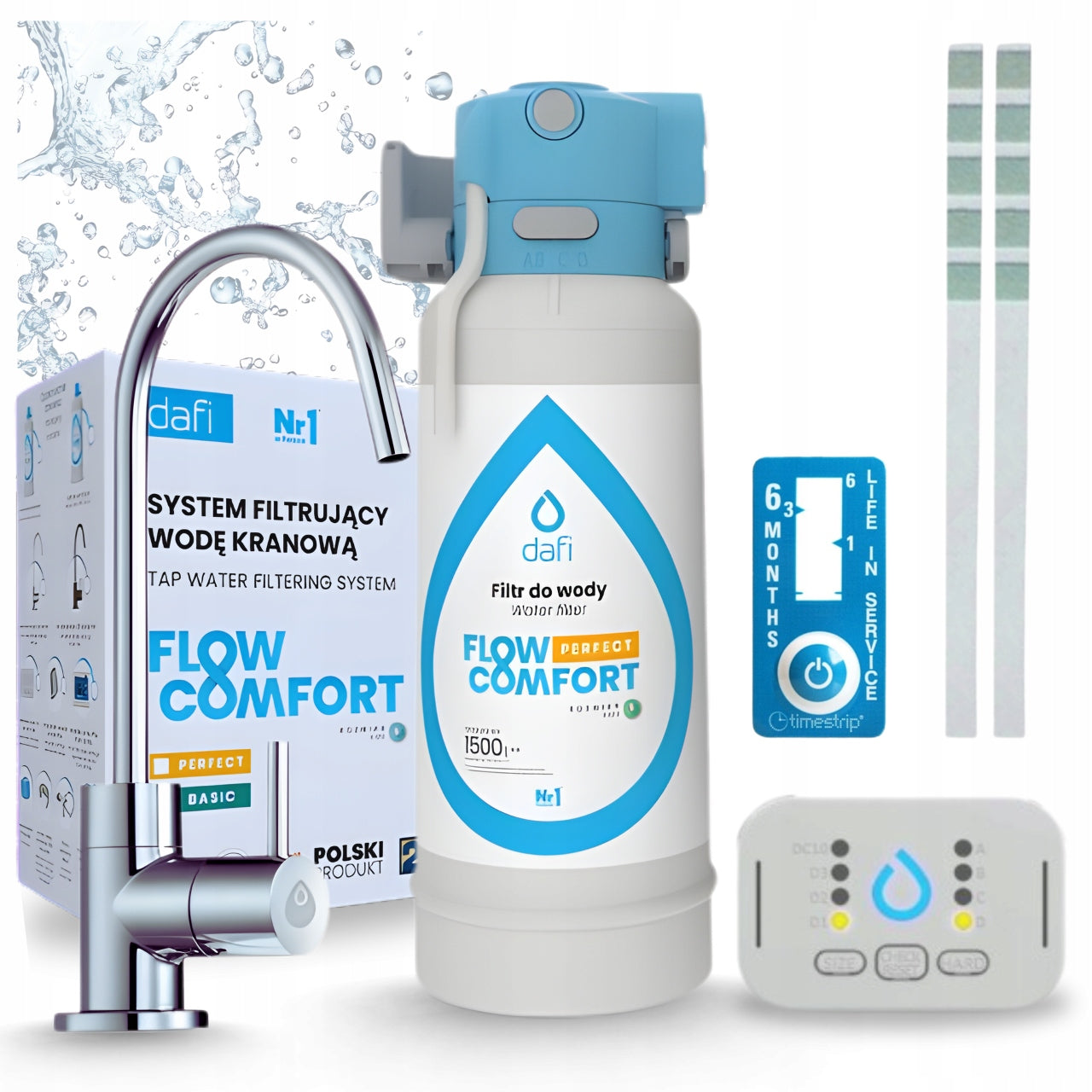 WATER FILTER FOR SINK DAFI FLOW COMFORT D-1 AND SPOUT ALTO CHROME SILVER