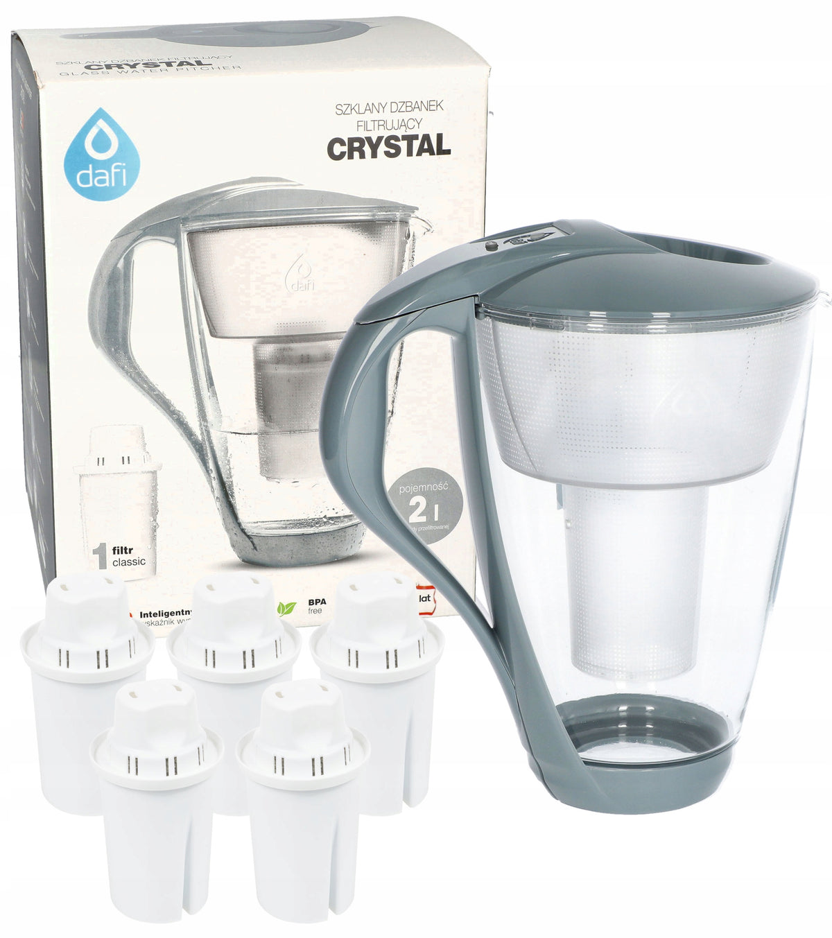 WATER FILTER JUG Dafi Crystal LED + 5 FILTER