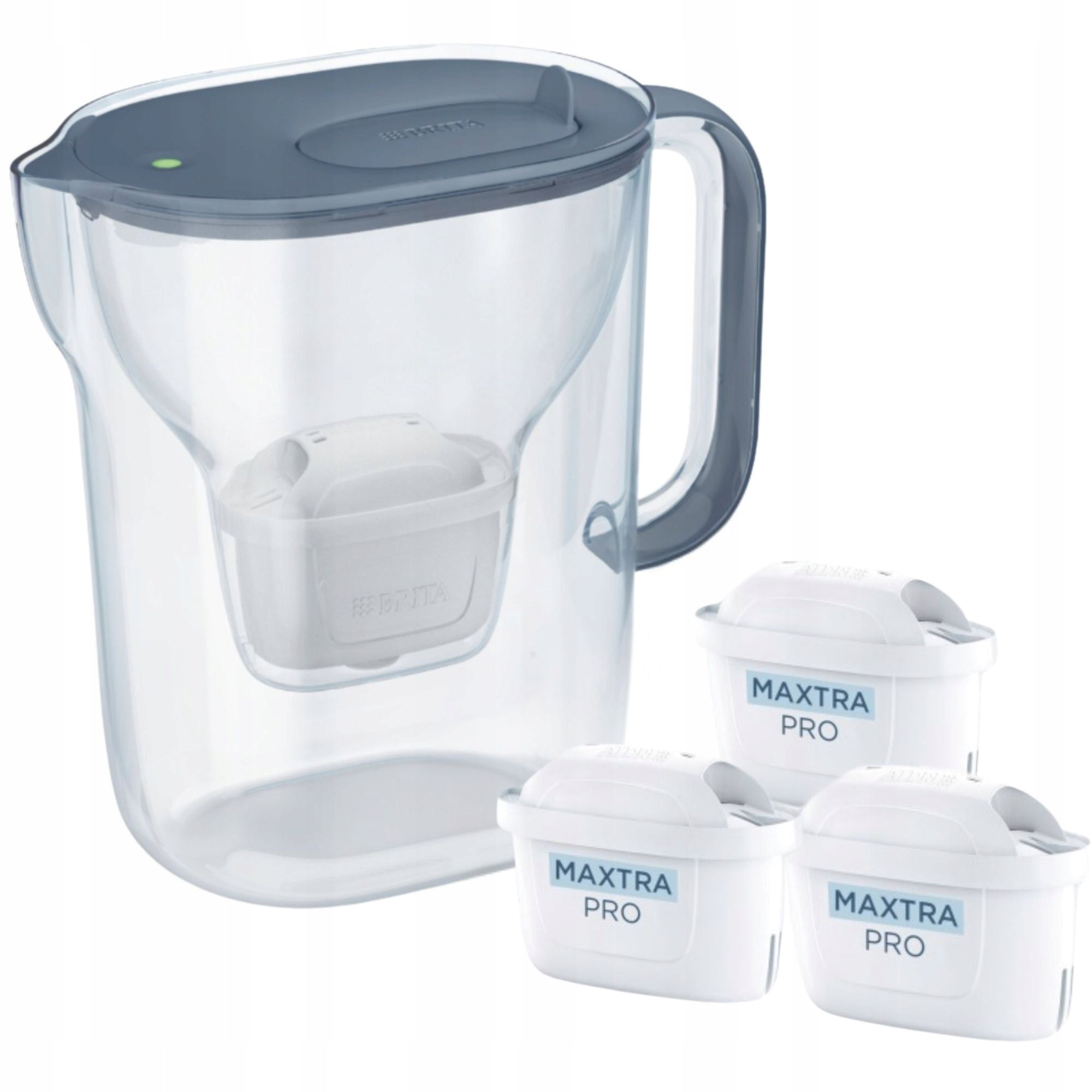 WATER FILTER JUG STYLE XL3 CARTRIDGES MAXTRA PRO BRITA GREY