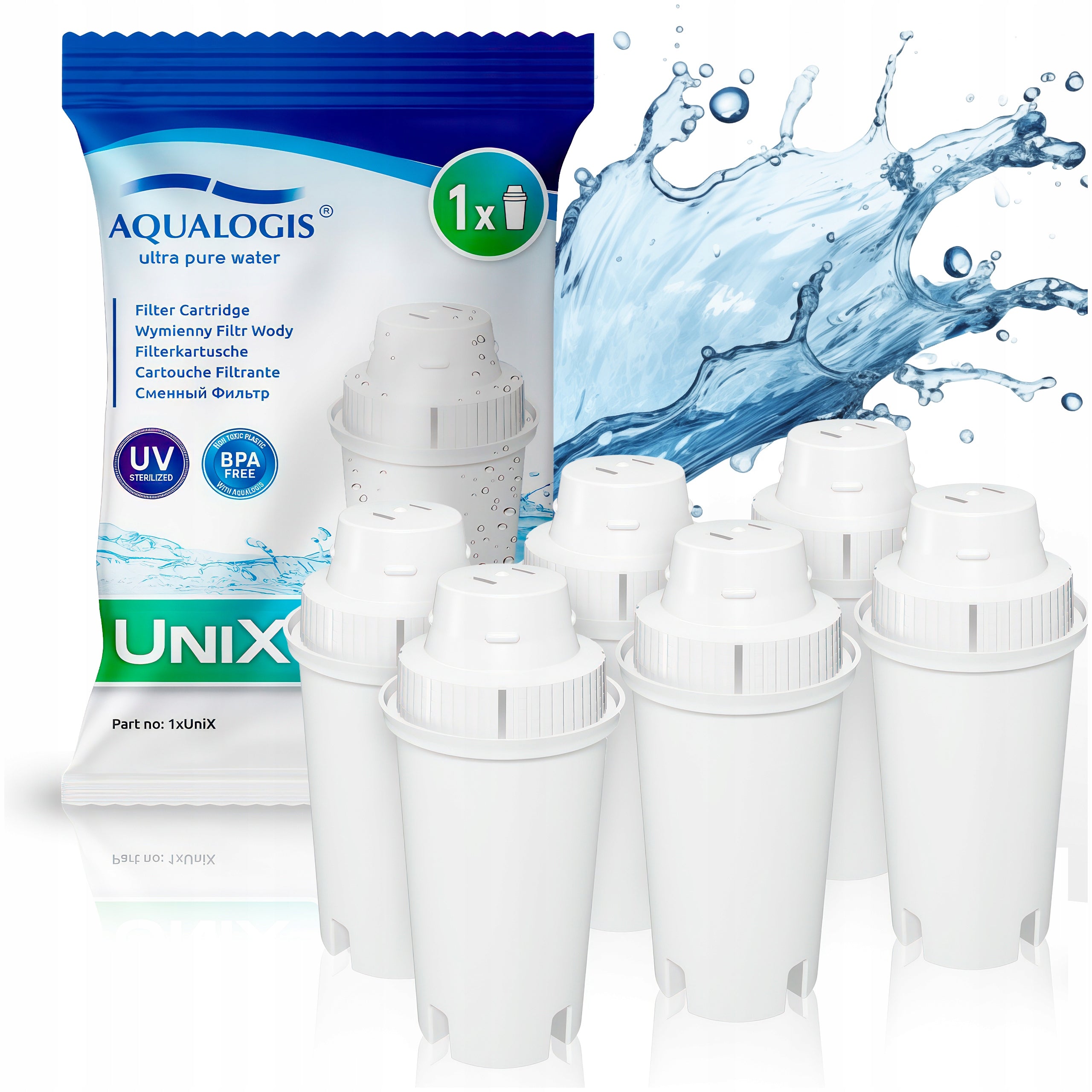 WATER FILTER JUG UNIX CARTRIDGE FOR DAFI BRITA CLASSIC REPLACEMENT 6 PACK