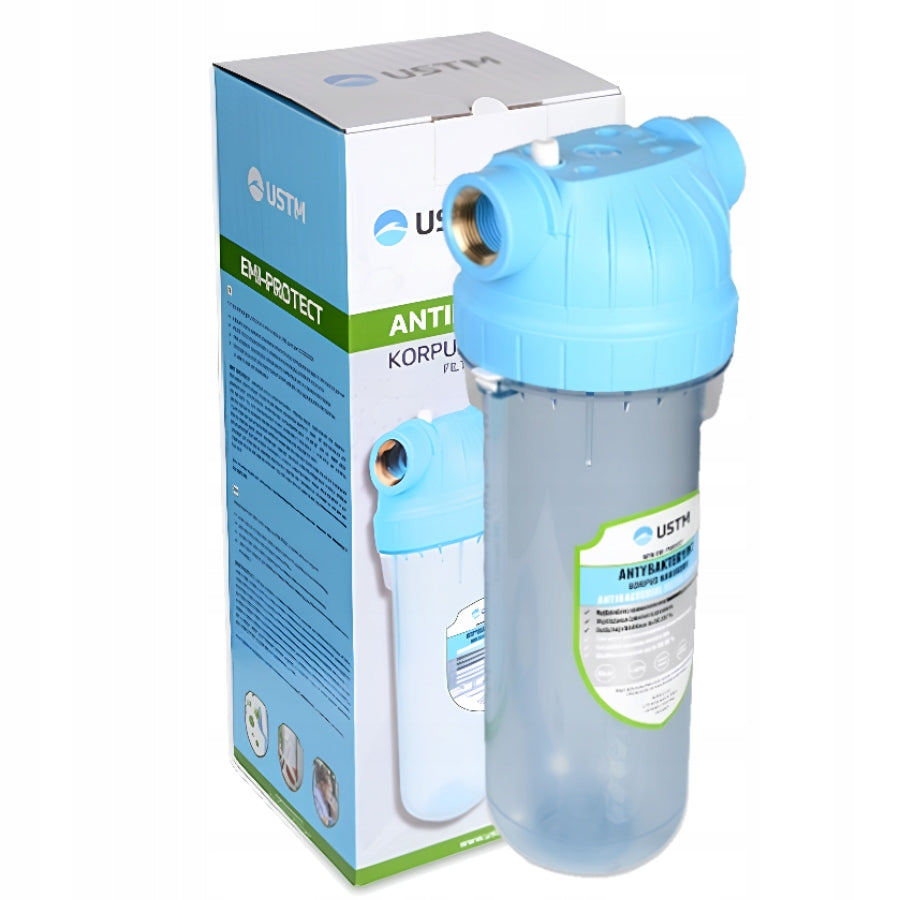 WATER FILTER OBD IN-LINE BODY 1/2" GW ANTIBACTERIAL USTM 10' SET Packaging status original
