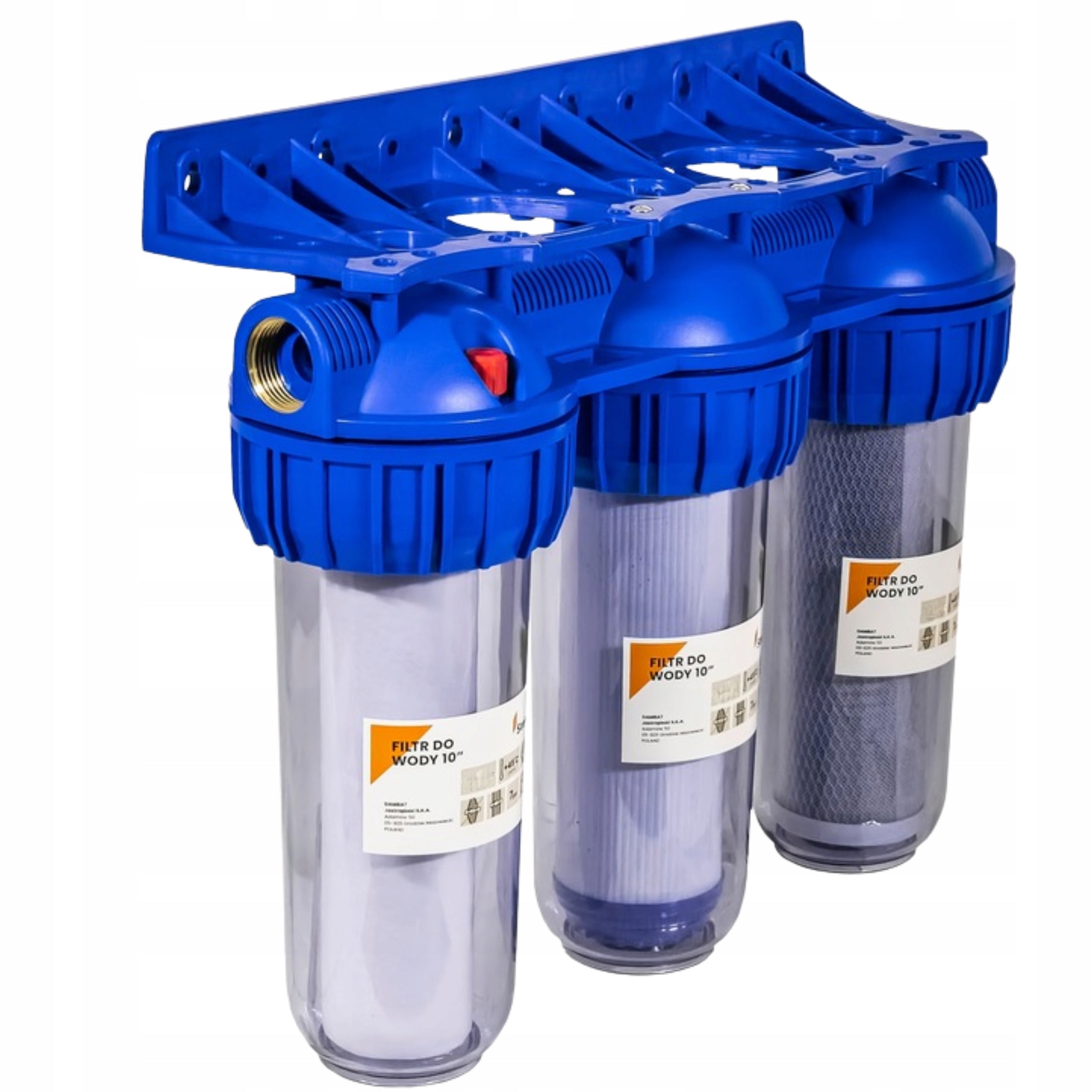 WATER FILTER PRE-BODY HOUSING FI 1'' GW 3-STAGE + CARTRIDGES SET Brand Steingraf
