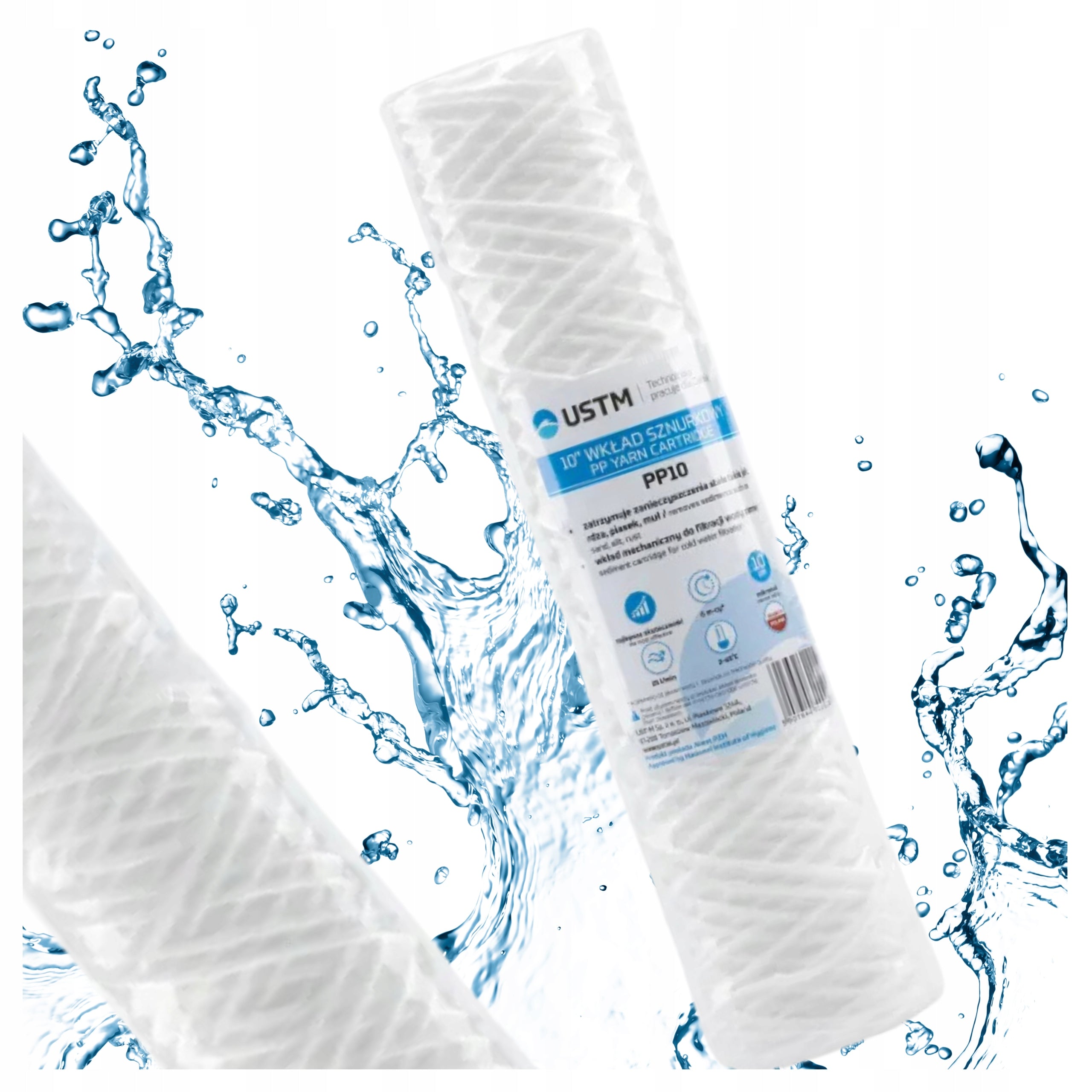 WATER FILTER PRE-STRING CARTRIDGE 10" FILTRATION 10 MICRON PP10M 1 PC