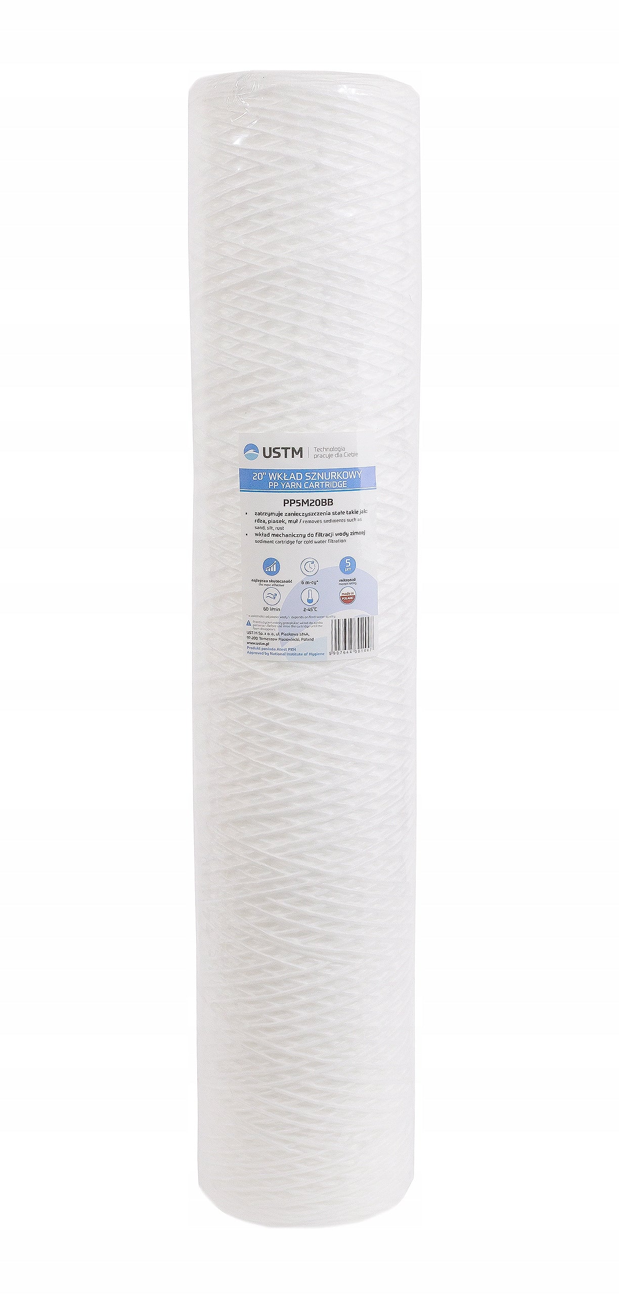 WATER FILTER PRE-STRING CARTRIDGE 20" FILTRATION 5 MICRON 20BB 1 PIECE Packaging status original