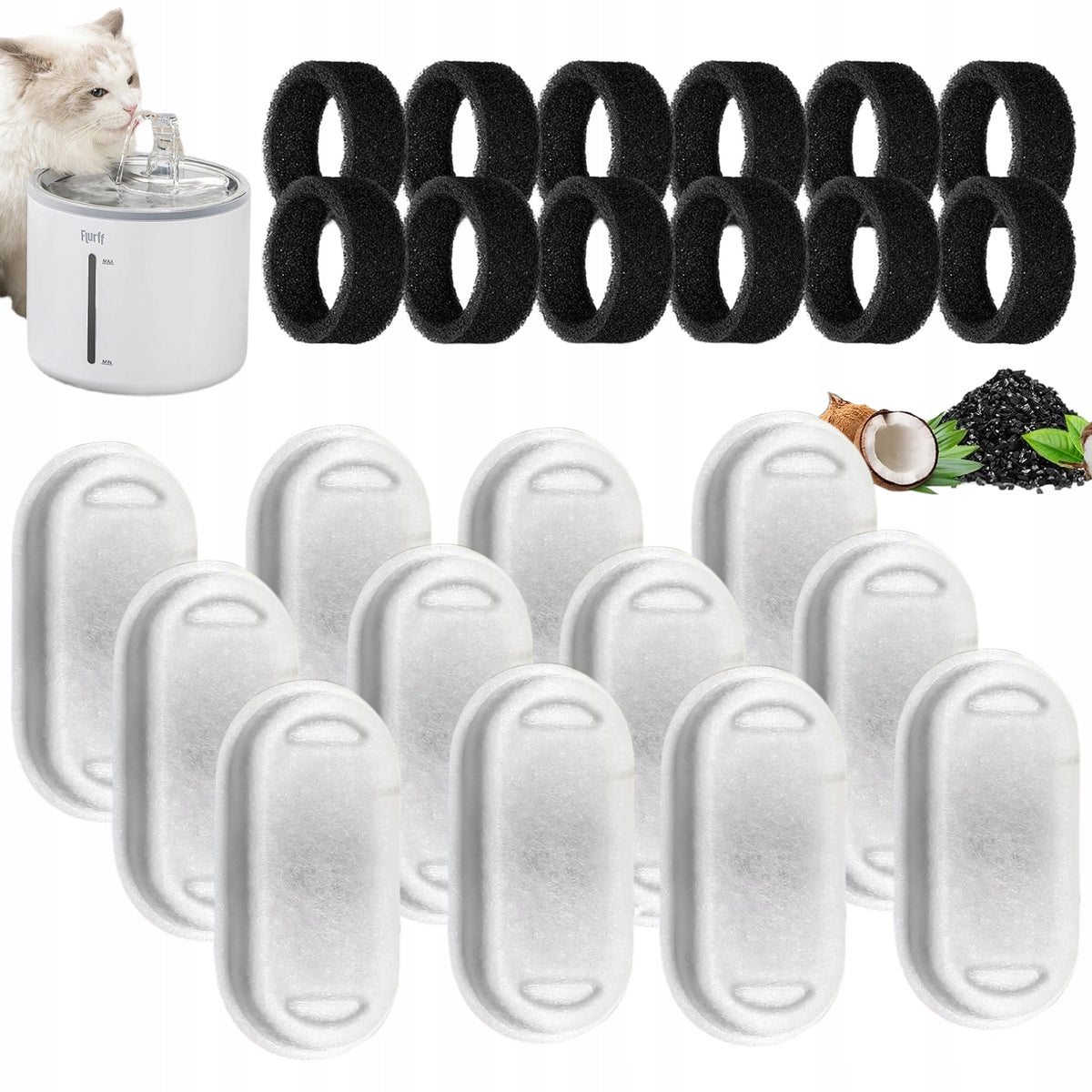 WATER FILTER REPLACEMENT CARTRIDGES 12 PCS FOR PET DRINKER