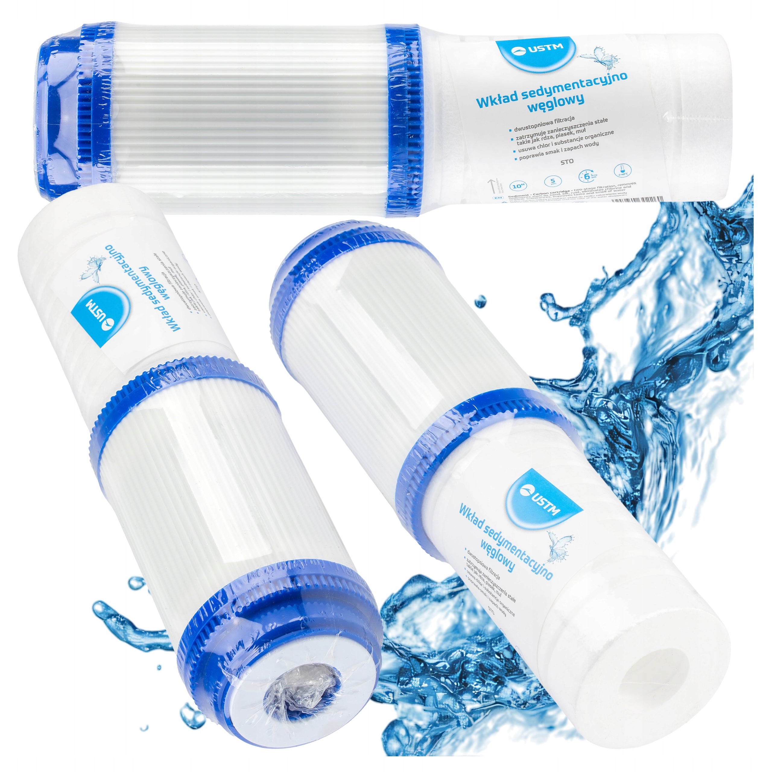 WATER FILTER TWO-STAGE SEDIMENTARY - CARBON CARTRIDGE ONE HUNDRED 10" USTM