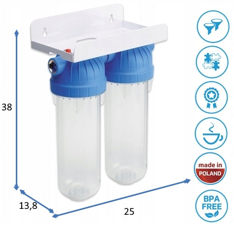 WATER FILTER WHOLE HOUSE 2 STAGE 3/4'' IRON REMOVER Brand UST-M