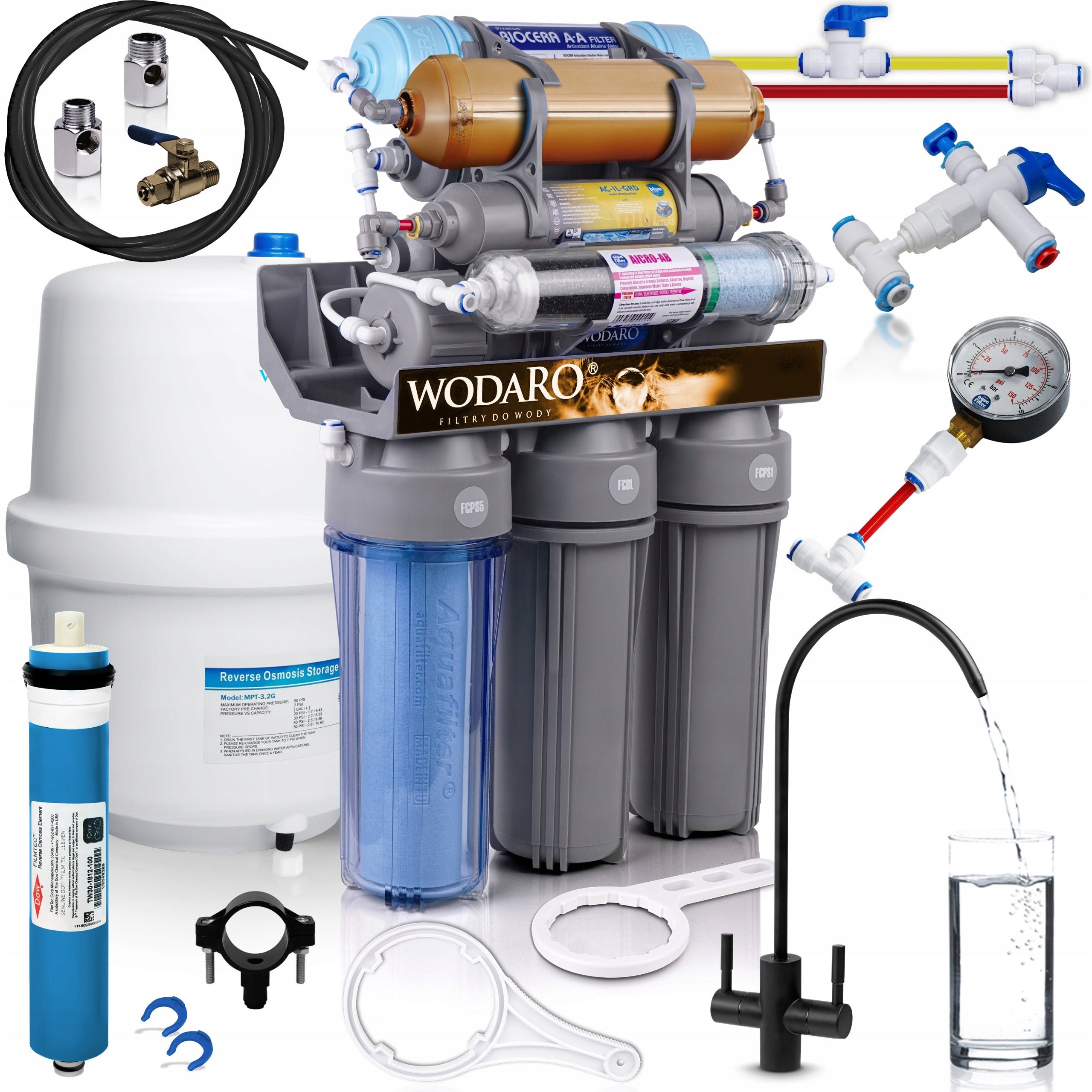 WATER FILTER WODARO RO10 GOLD PREMIUM GOLDER BIOCERA GRD MEMBRANE FILMTEC 100