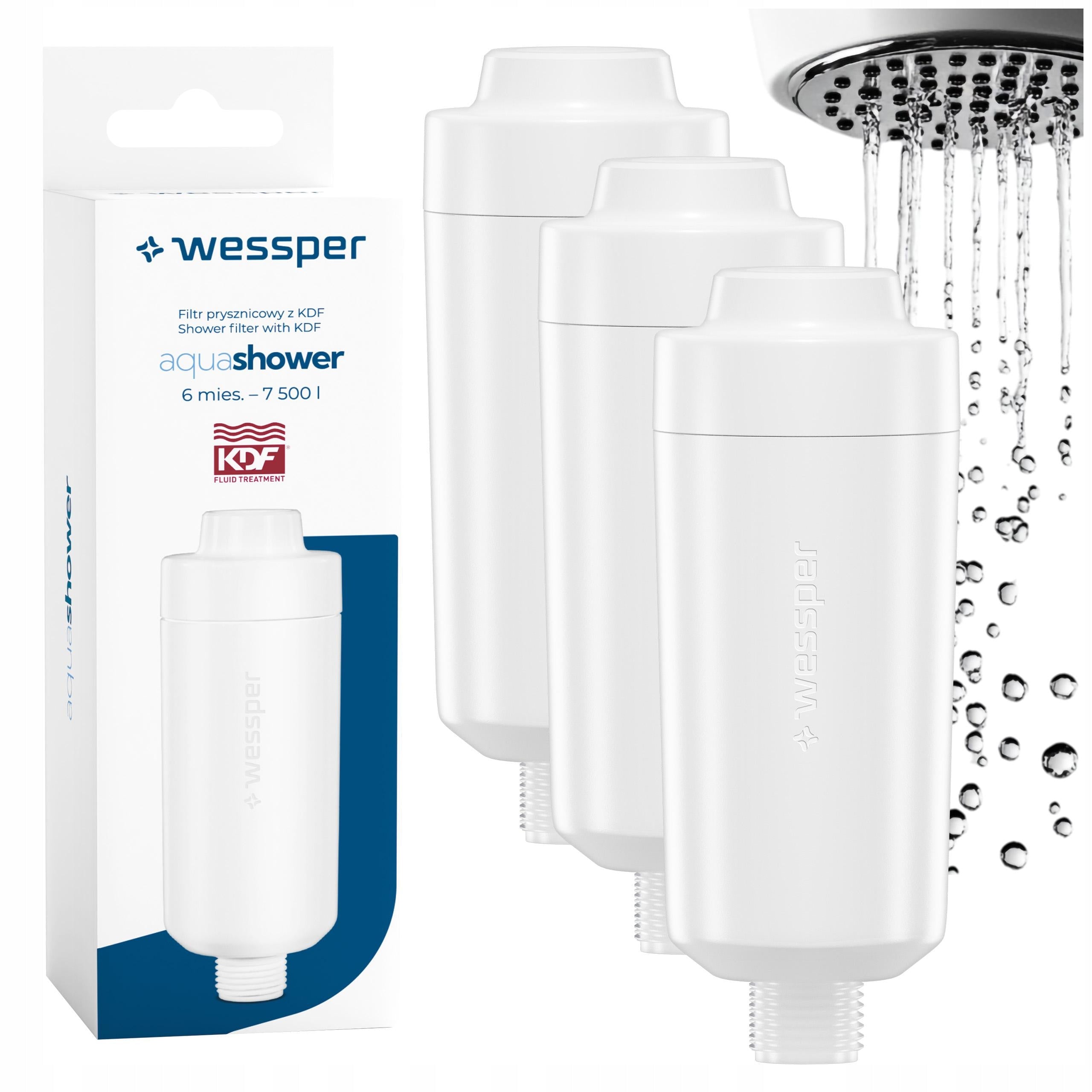 WATER FILTER for shower SHOWER contains KDF polyphosphate - 3 pieces stock