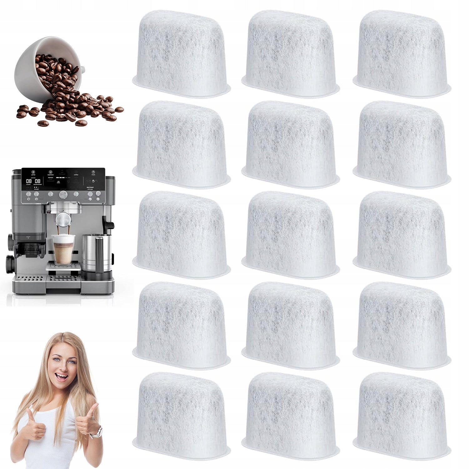 WATER FILTERS FOR NINJA MACHINE 15 PCS LUXE CAFÉ ES601EU ES701EU