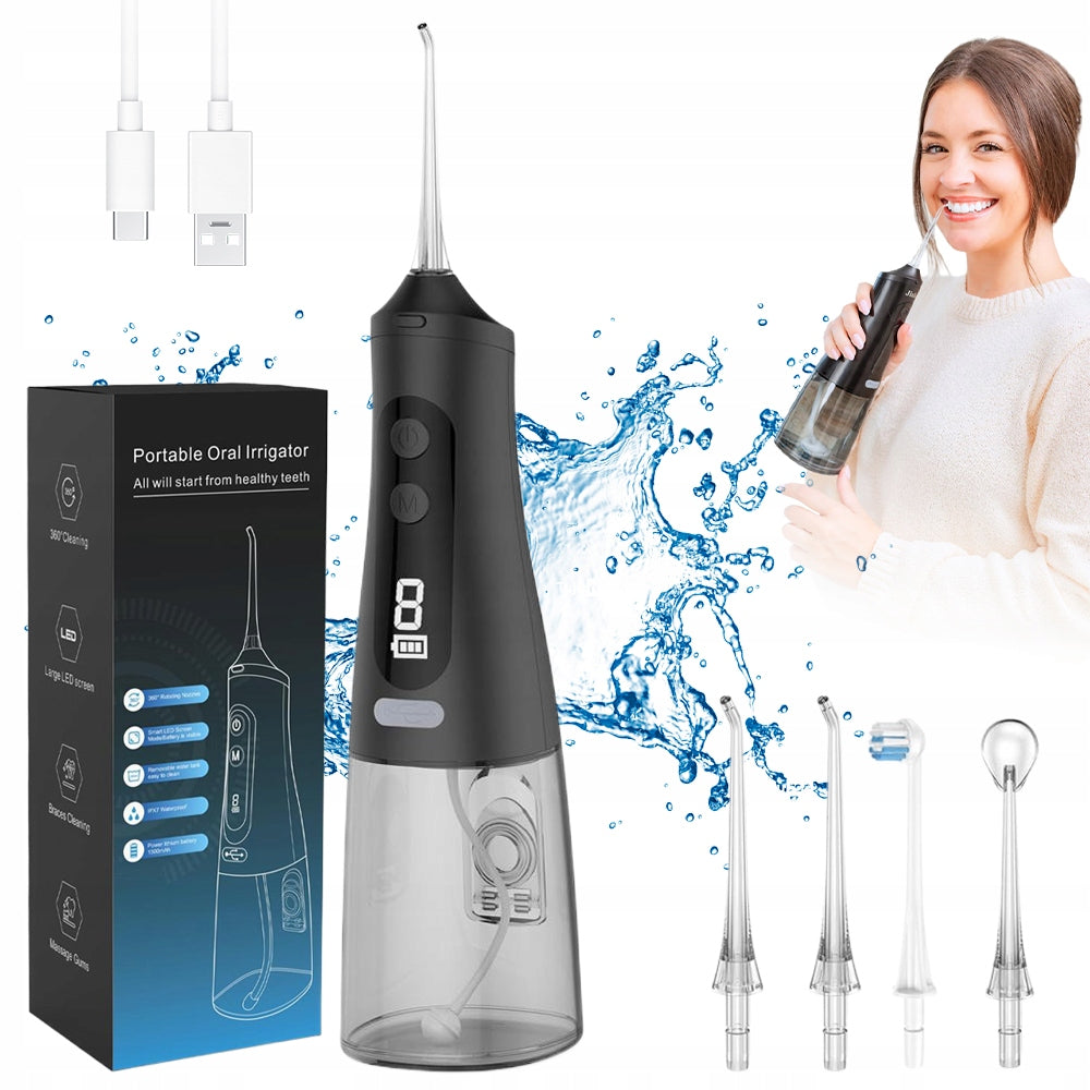WATER FLOSSER FOR CLEANING TEETH IRRIGATOR 9 MODES IPX7 WATERPROOF