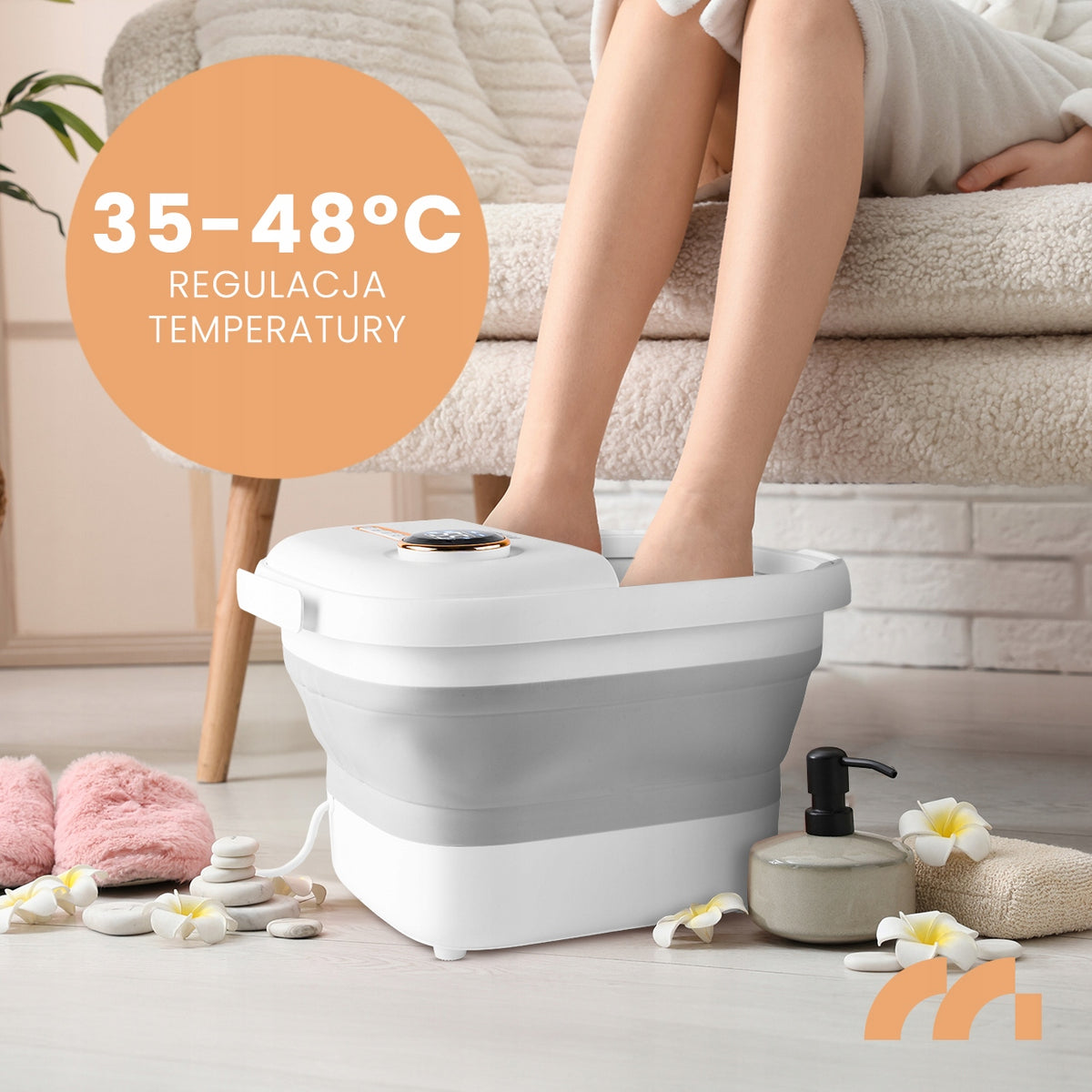 WATER FOOT MASSAGER HYDROMASSAGER LEGS HEATING ROLLER TIMER LED FOLDING Packaging status original
