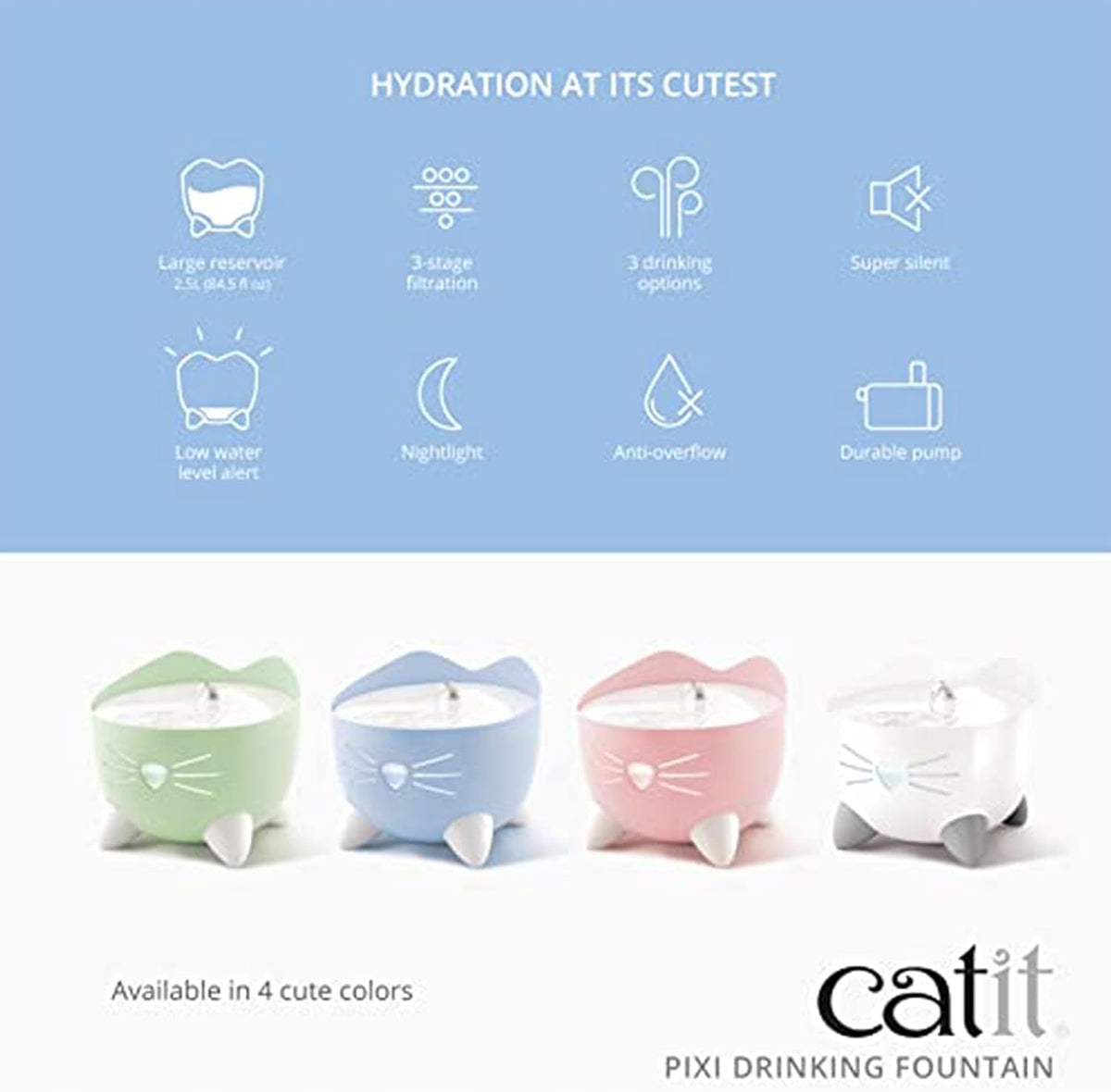 WATER FOUNTAIN FOR CAT 2,5L AUTOMATIC DRINKER WHITE Packaging status original