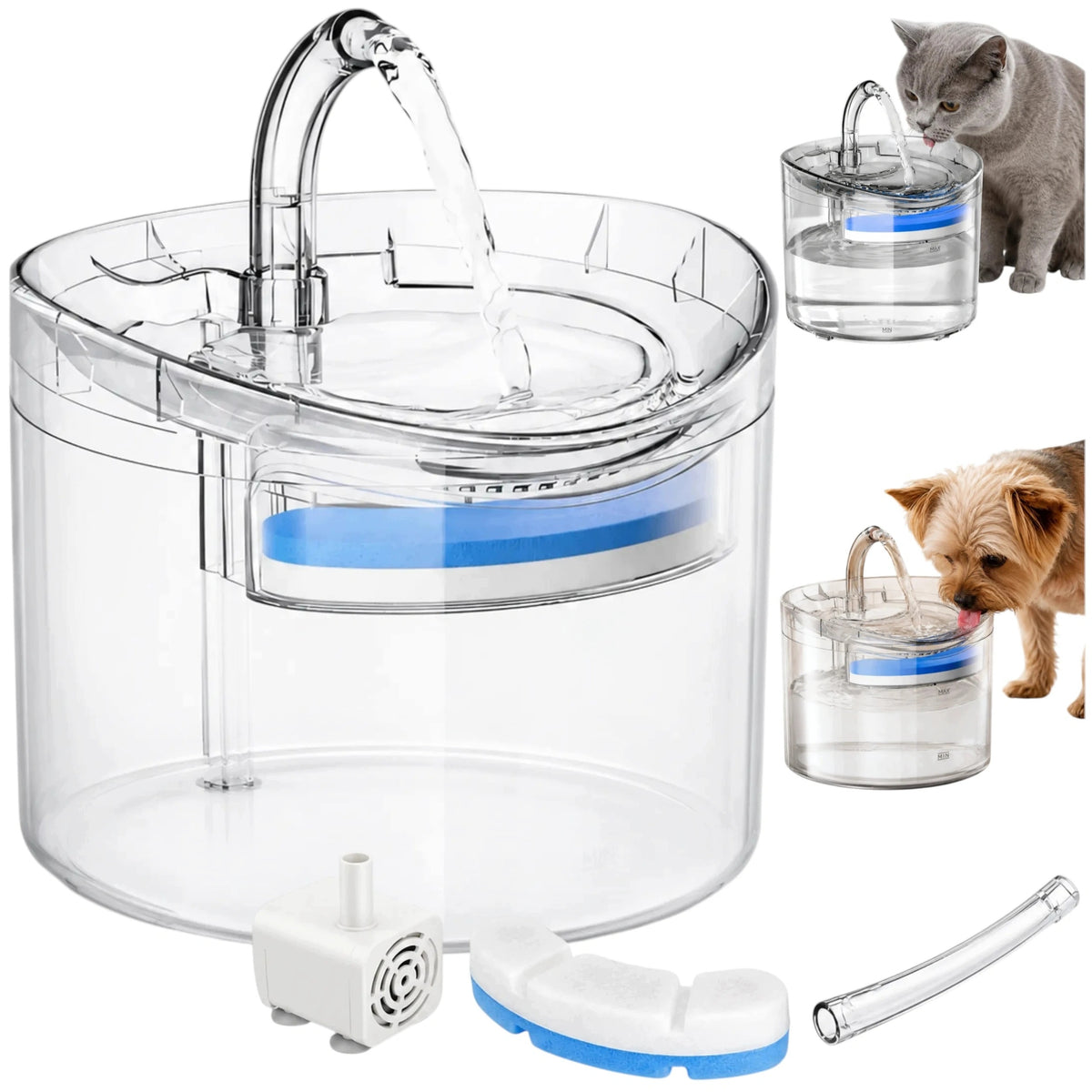 WATER FOUNTAIN FOR CAT DOG DRINKER AUTOMATIC DRINKER 1,8L BOWL FILTER