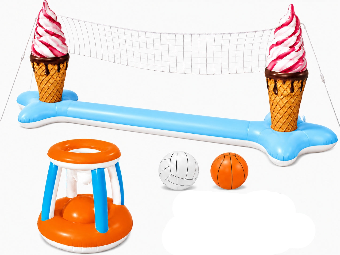 WATER GAME SET 2in1 Volleyball Basketball Floating 2x Ball