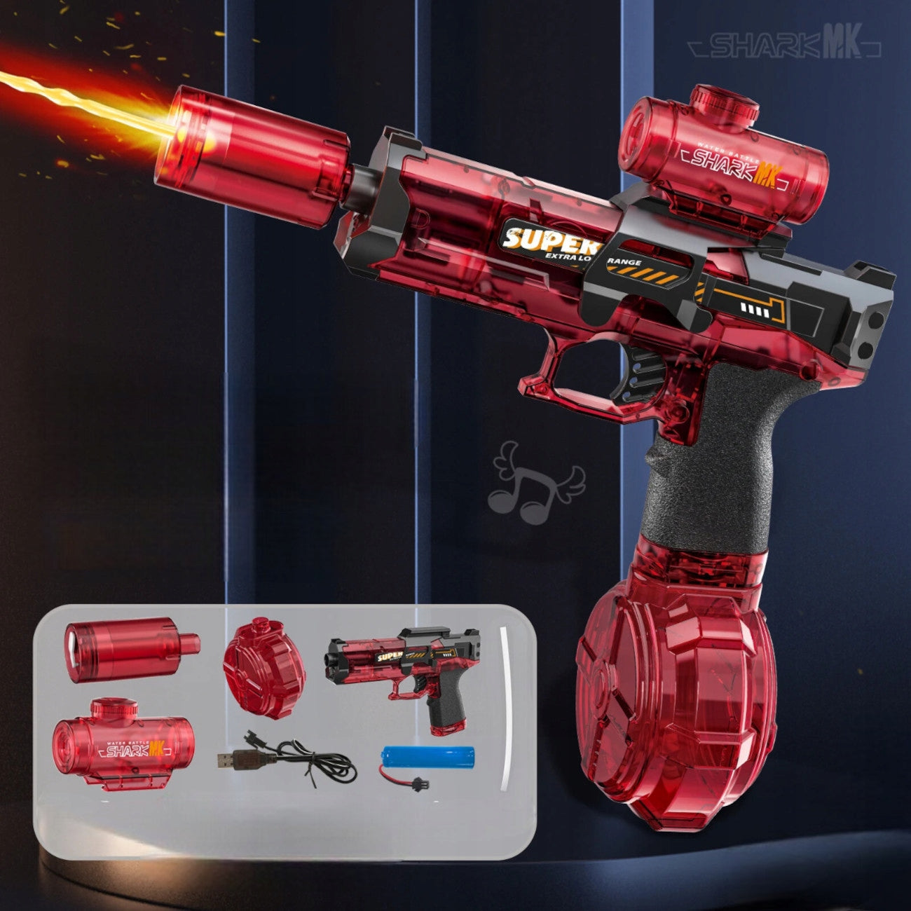 WATER GUN ELECTRIC AUTOMATIC RIFLE WATER GUN FOR CHILDREN LED Kind water gun