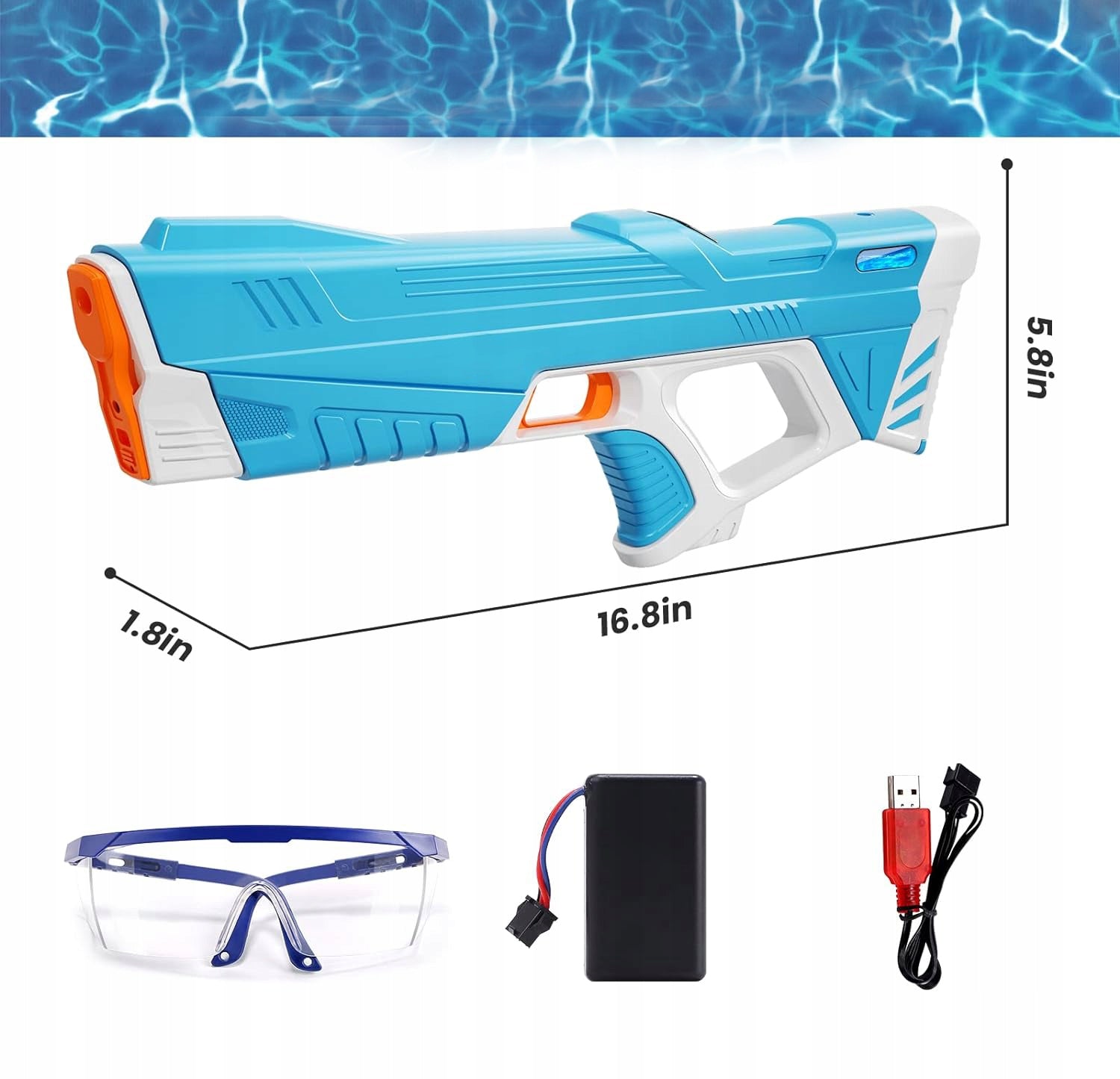 WATER GUN ELECTRIC PITCHER FOR KIDS charging + 500mah Aku Kid's age 6＋ months