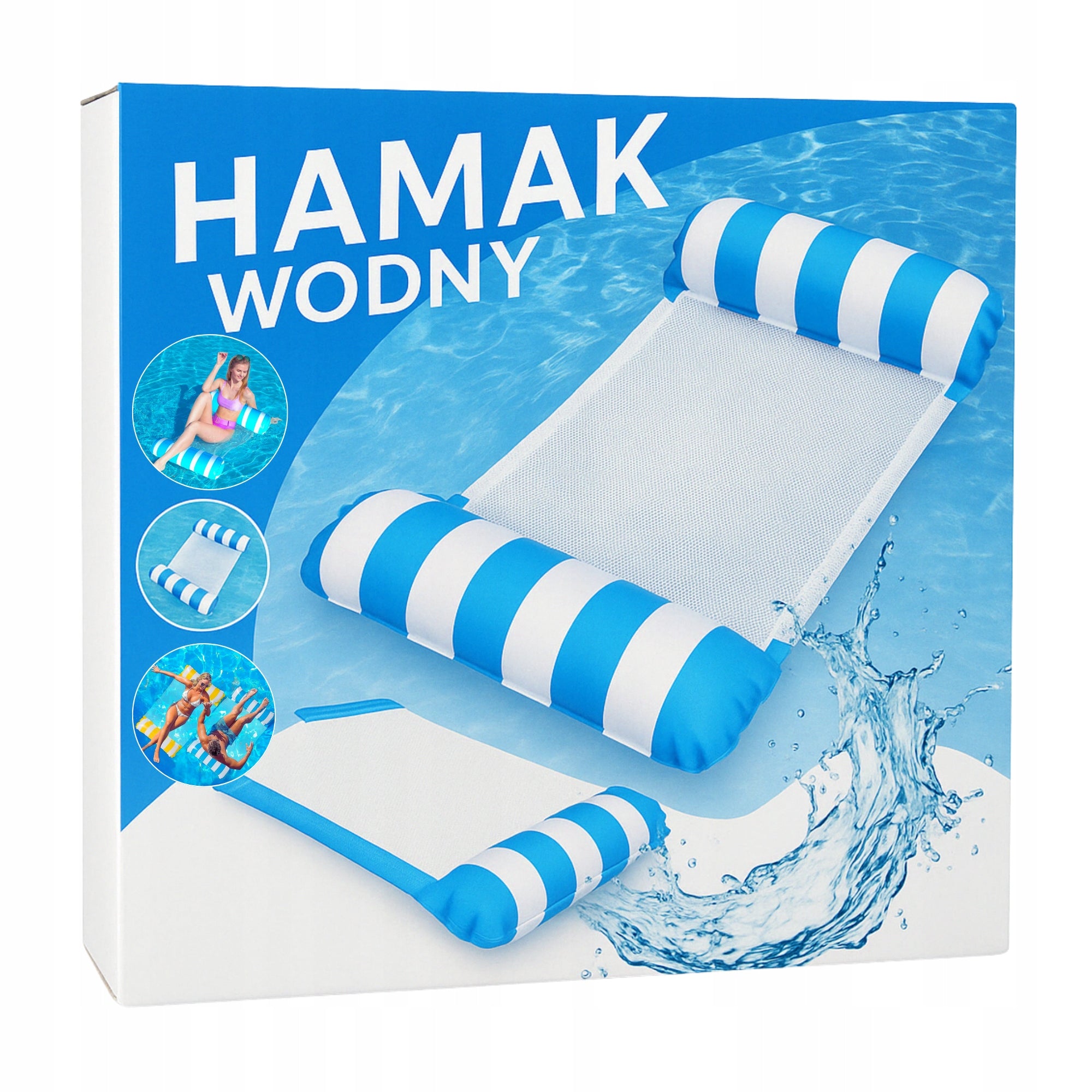 WATER HAMMOCK MATTRESS Swimming Chair Inflatable For Pool Beach Chair Color blue