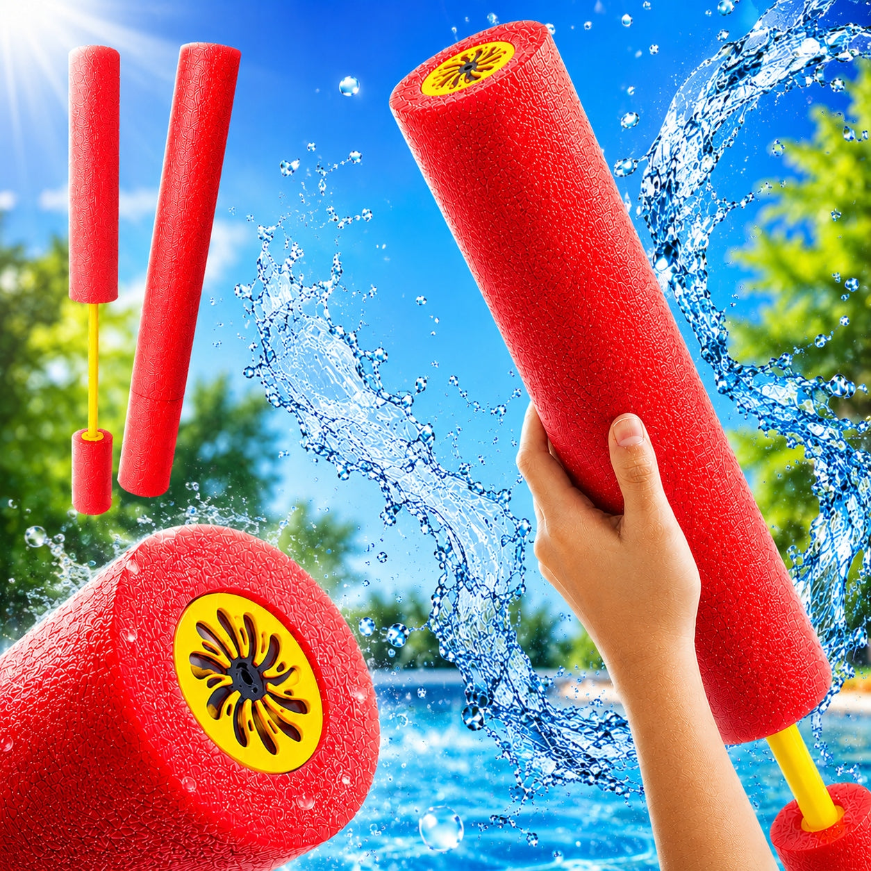 WATER HOSE GUN FOR CHILDREN LARGE WATER PUMP FOR SWIMMING POOL TUBE 60 CM Packaging status original