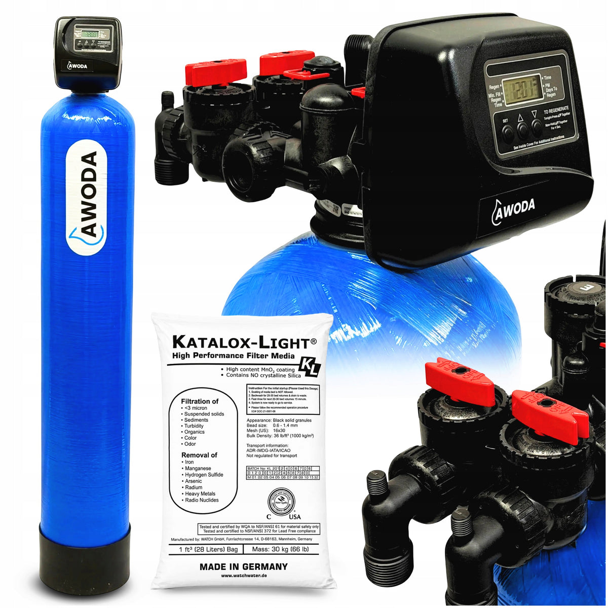 WATER IRON FILTER SET 10x54" Katalox Light 42L Clack TC