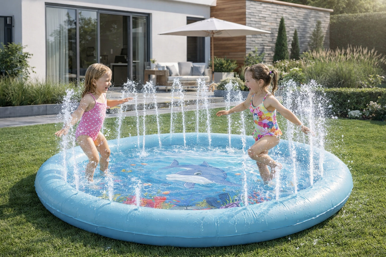 WATER MAT FOR CHILDREN 170 cm Garden Fountain Sprinkler Blue 3 years Manufacturer code mata 170 cm