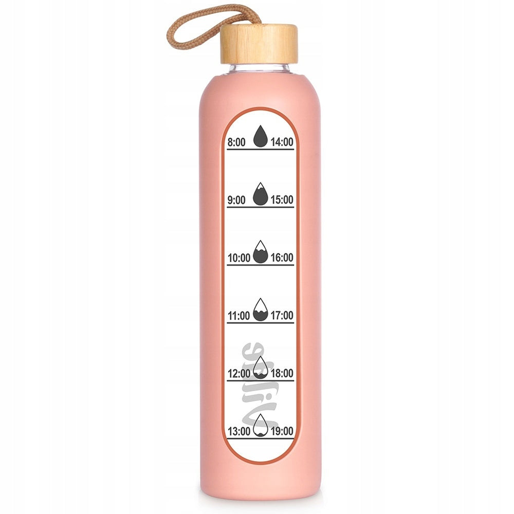 WATER MOTIVATION BOTTLE GLASS DRINKS SILICONE LARGE WATER BOTTLE SPORT 1L Kind bottle