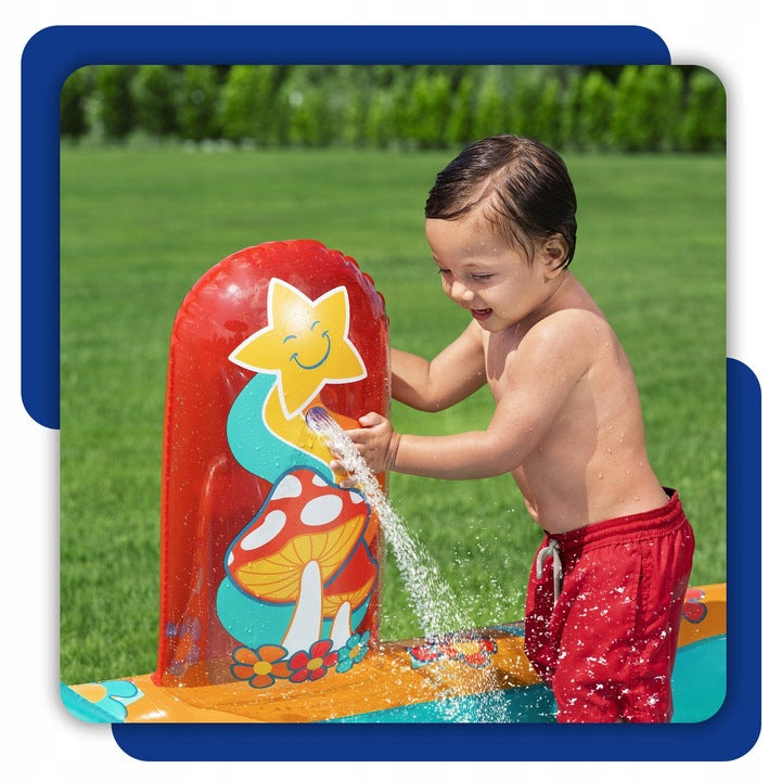 WATER PLAYGROUND FOR CHILDREN INFLATABLE POOL FOUNTAIN SLIDE + BALLS Brand Bestway