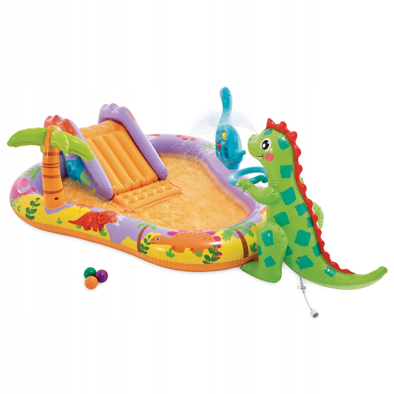 WATER PLAYGROUND FOR CHILDREN INFLATABLE POOL FOUNTAIN SLIDE + TOYS Height 69 cm