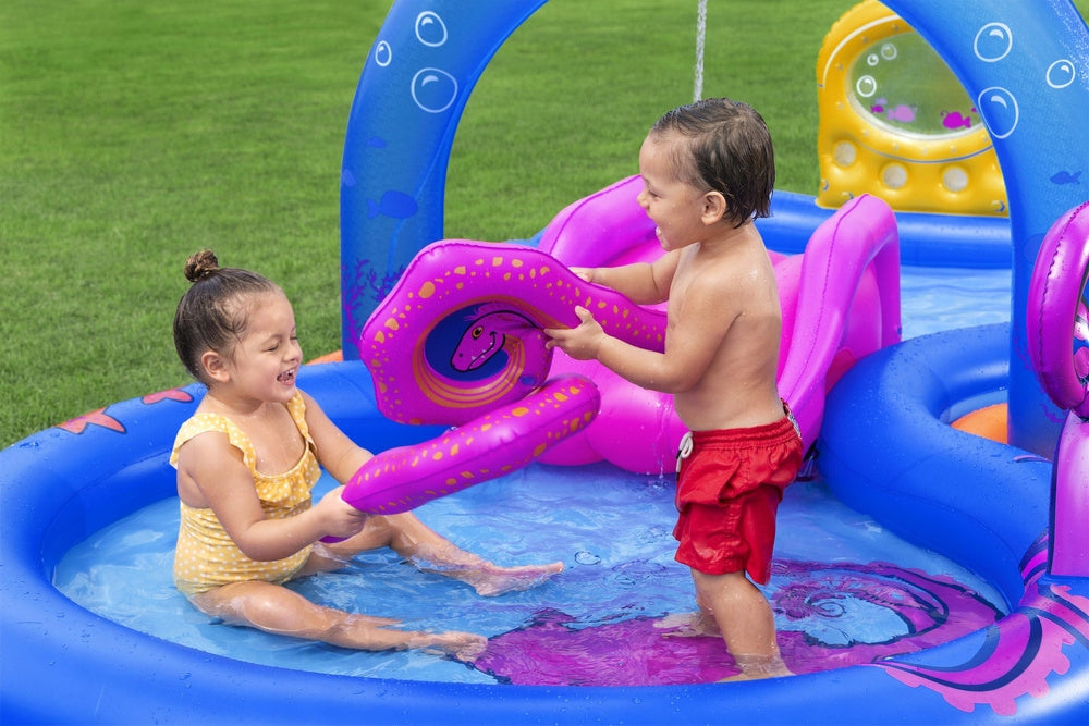 WATER PLAYGROUND FOR CHILDREN INFLATABLE POOL FOUNTAIN SLIDE + TOYS Series WODNY DMUCHANY PLAC ZABAW BASEN ZABAWA