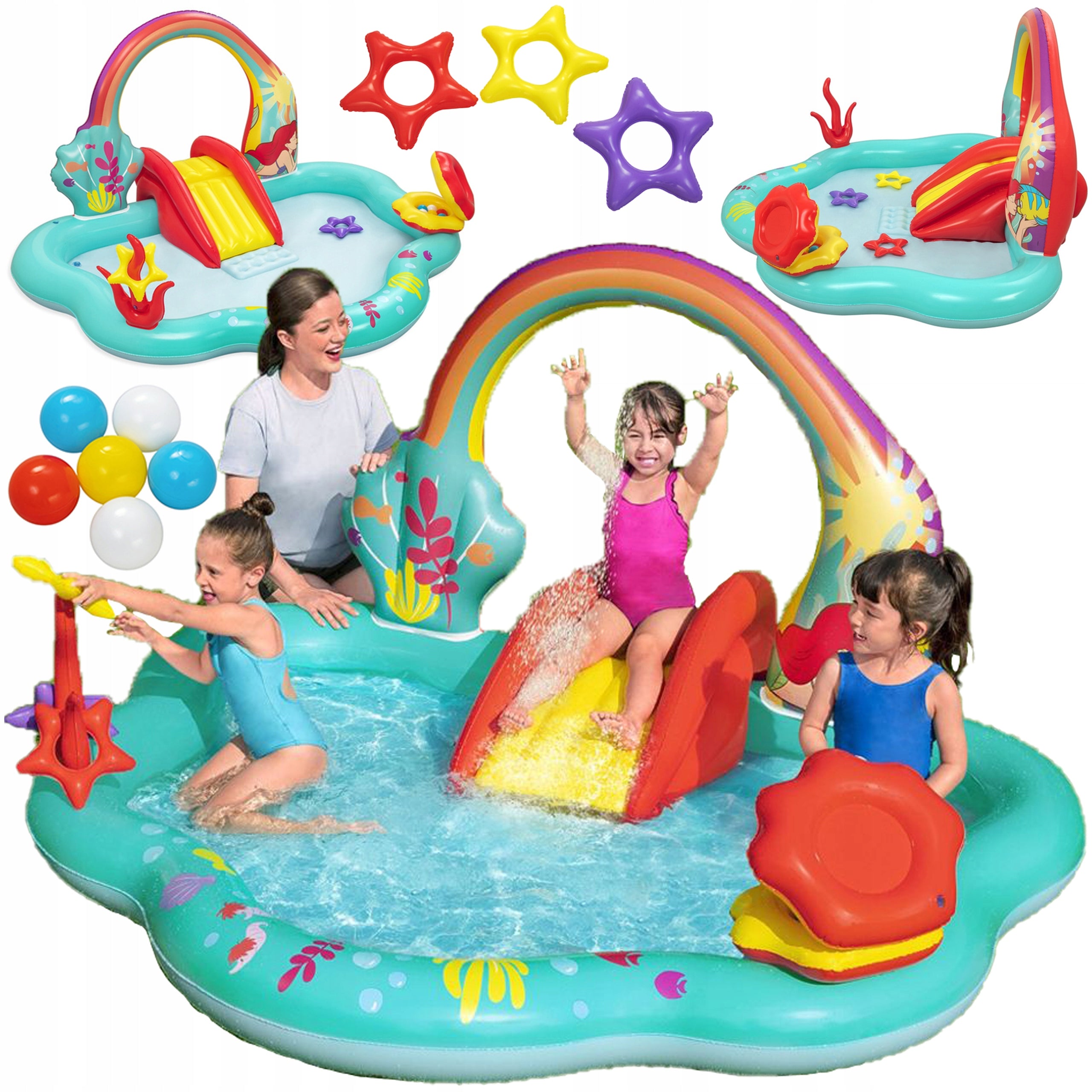 WATER PLAYGROUND FOR CHILDREN INFLATABLE POOL PRINCESS DISNEY + SLIDE