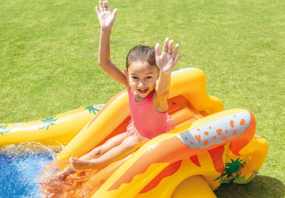 WATER PLAYGROUND FOR CHILDREN INTEX 57444 DINOSAURS FOUNTAIN INFLATABLE POOL Height 109 cm