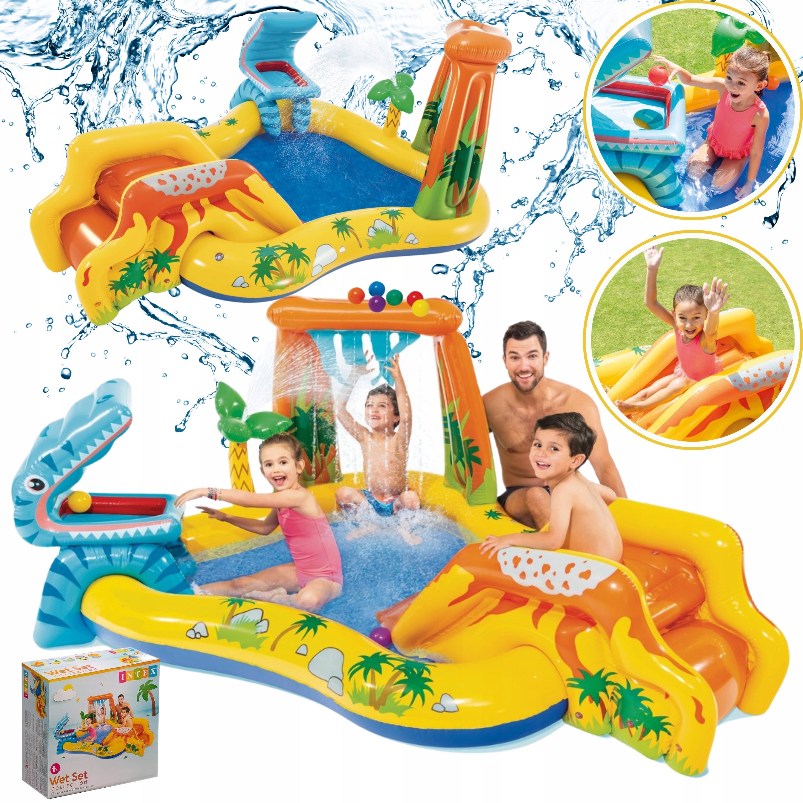 WATER PLAYGROUND FOR CHILDREN INTEX 57444 DINOSAURS FOUNTAIN INFLATABLE POOL
