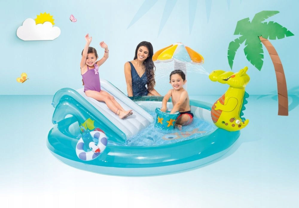 WATER PLAYGROUND INTEX 57165 SLIDE FOUNTAIN FOR CHILDREN INFLATABLE POOL Length 207 cm
