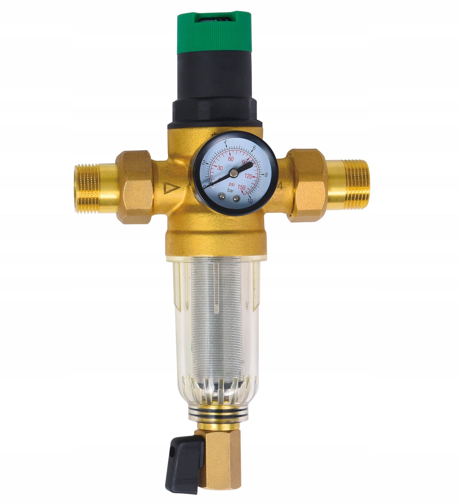 WATER PRESSURE REDUCER 3/4 INCH PRESSURE GAUGE+LONG SELF-CLEANING FILTER Packaging status original