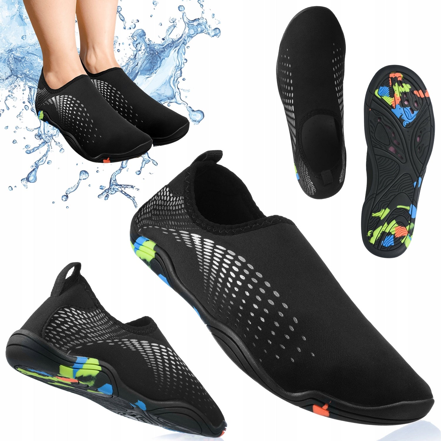 WATER SHOES ECHINACEA BEACH STONES SLIP-ON MEN'S r. 43 OUTTEC