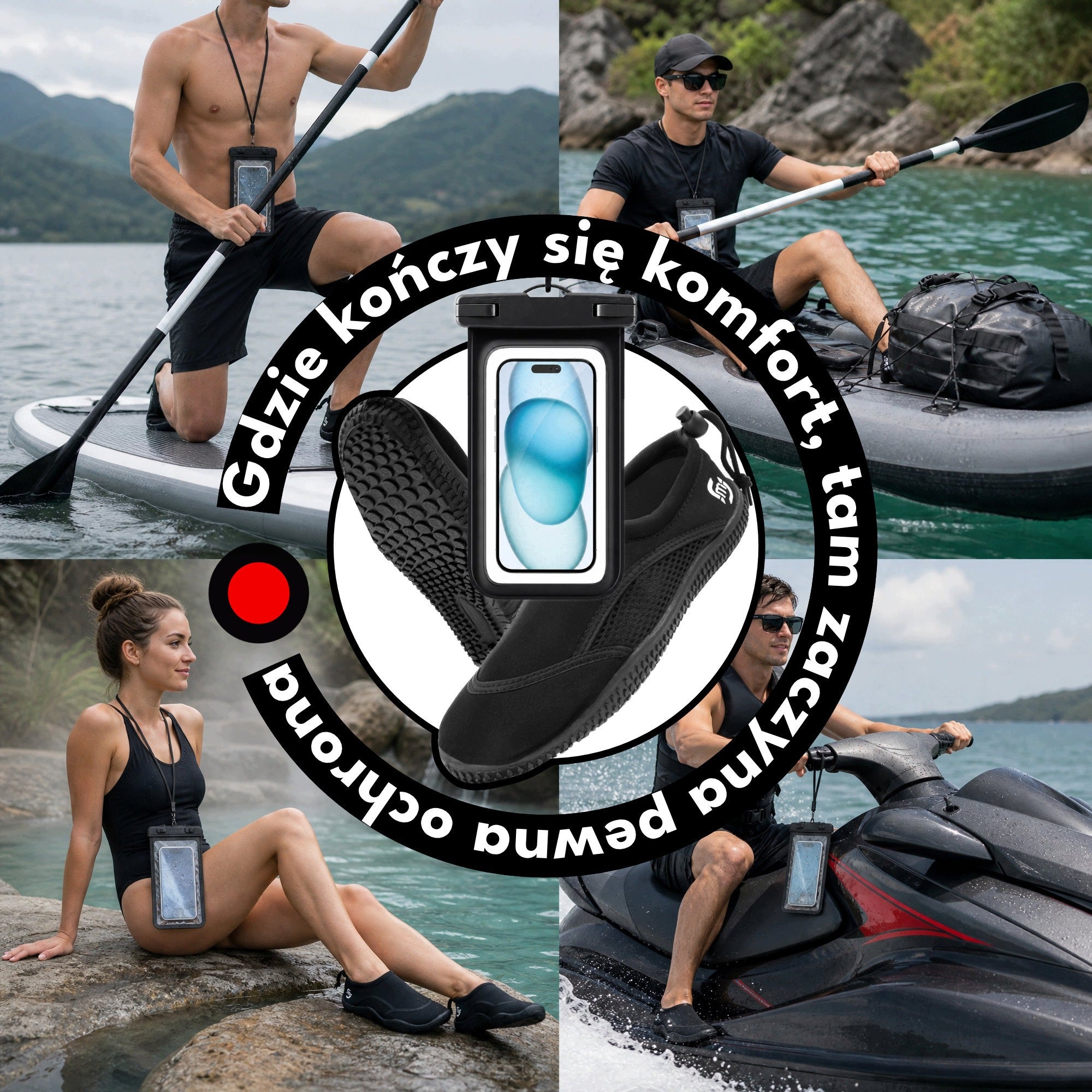 WATER SHOES Echinacea Swimming + PHONE CASE for kayak beach SUP 36 Brand Molti