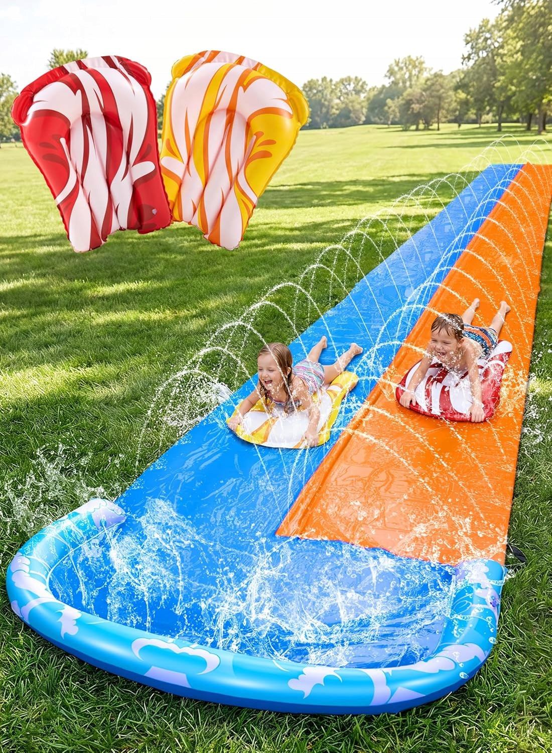 WATER SLIDE 10M SLIDE FOR CHILDREN + 2 BOARDS HIT SUMMER Manufacturer code ŚLIZGAWKA WODNA ŚLIZG WODNY DLA DZIECI 10m