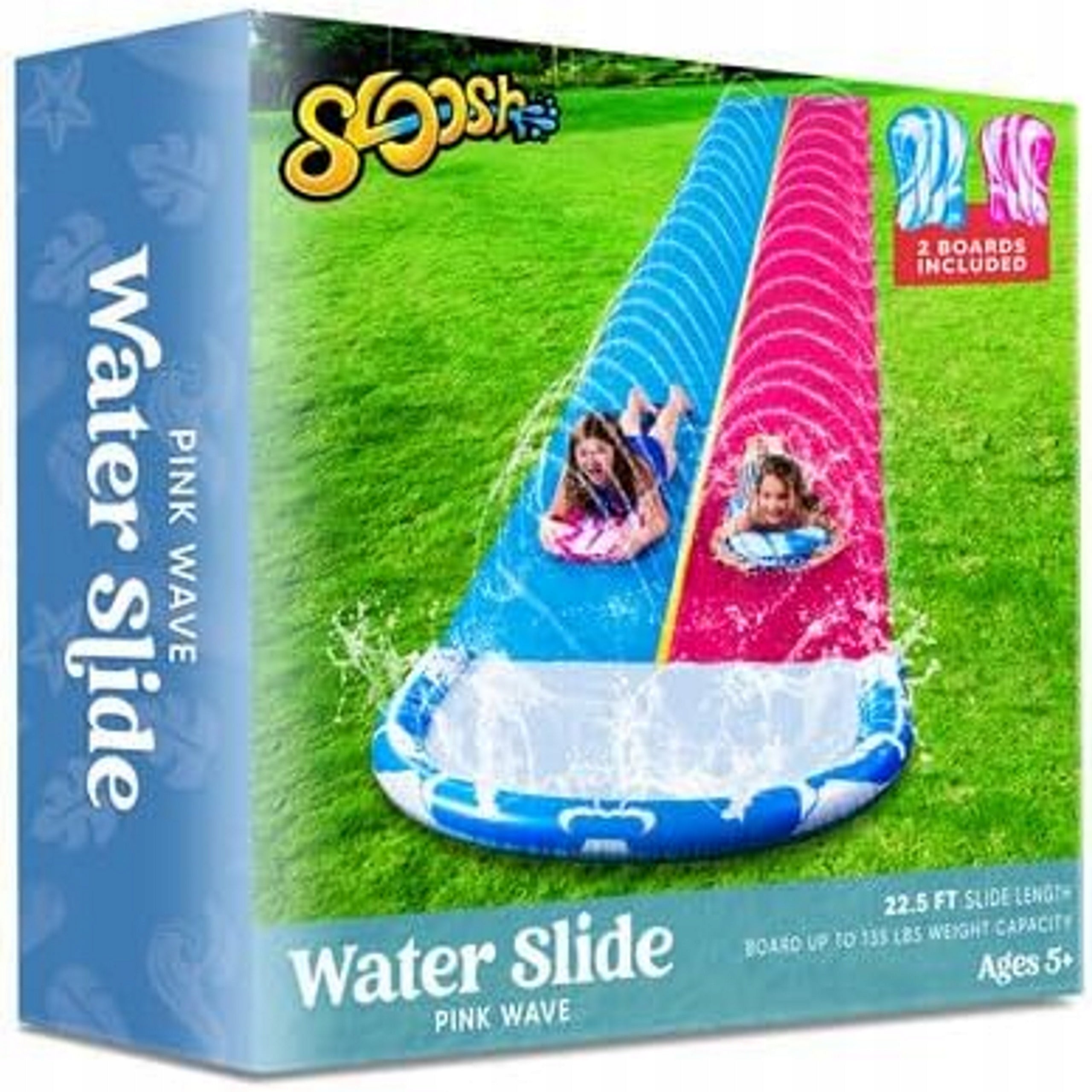 WATER SLIDE 6,86M TWO TRACKS TWO BOARDS WASHER SET BUILT-IN HIT SUMMER Brand JOYIN