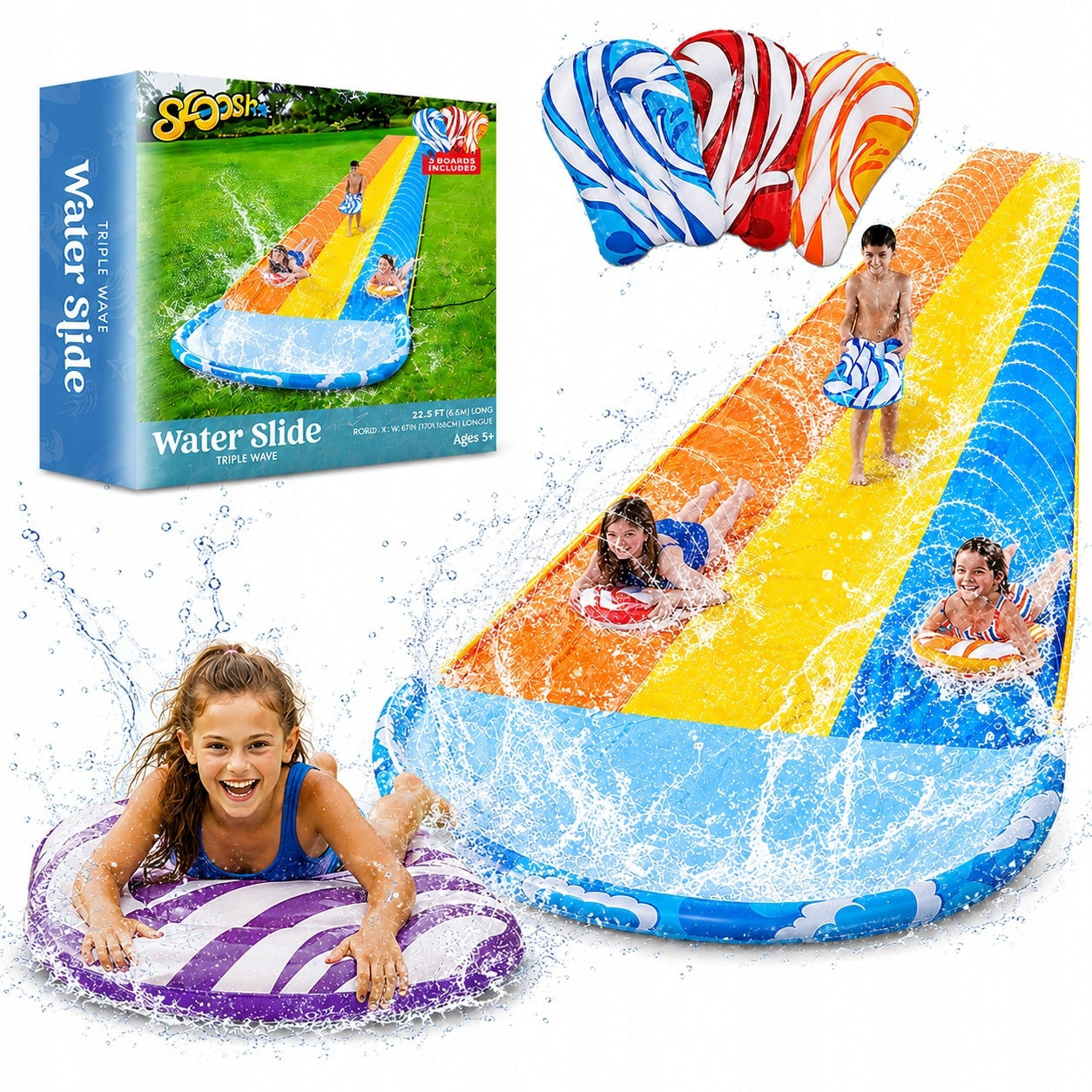 WATER SLIDE 6,9M WATER SLIDE LARGE SLIDE WITH BOARD END POOL