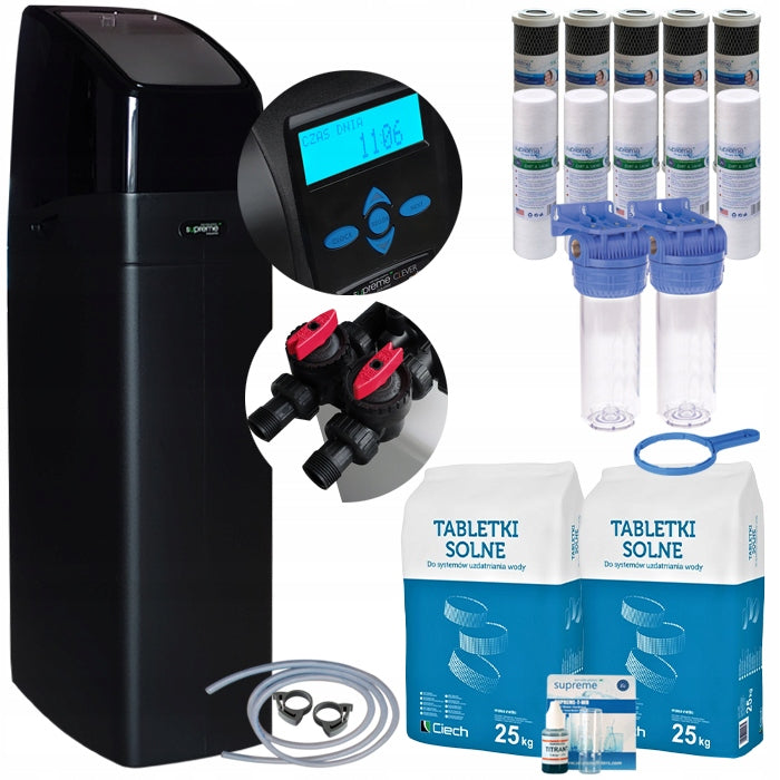 WATER SOFTENER, CLEVER 30K_MN, DRY TANK, UP-FLOW, SALT ALARM, FREEBIE