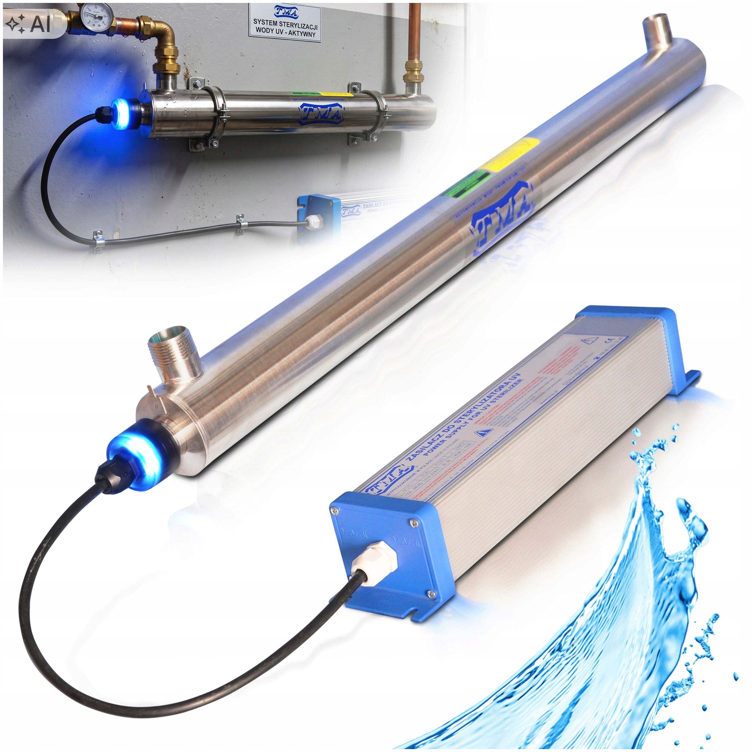 WATER STERILIZER UV LAMP SET FOR TREATMENT TMA D8 2,1m3/h (V25)
