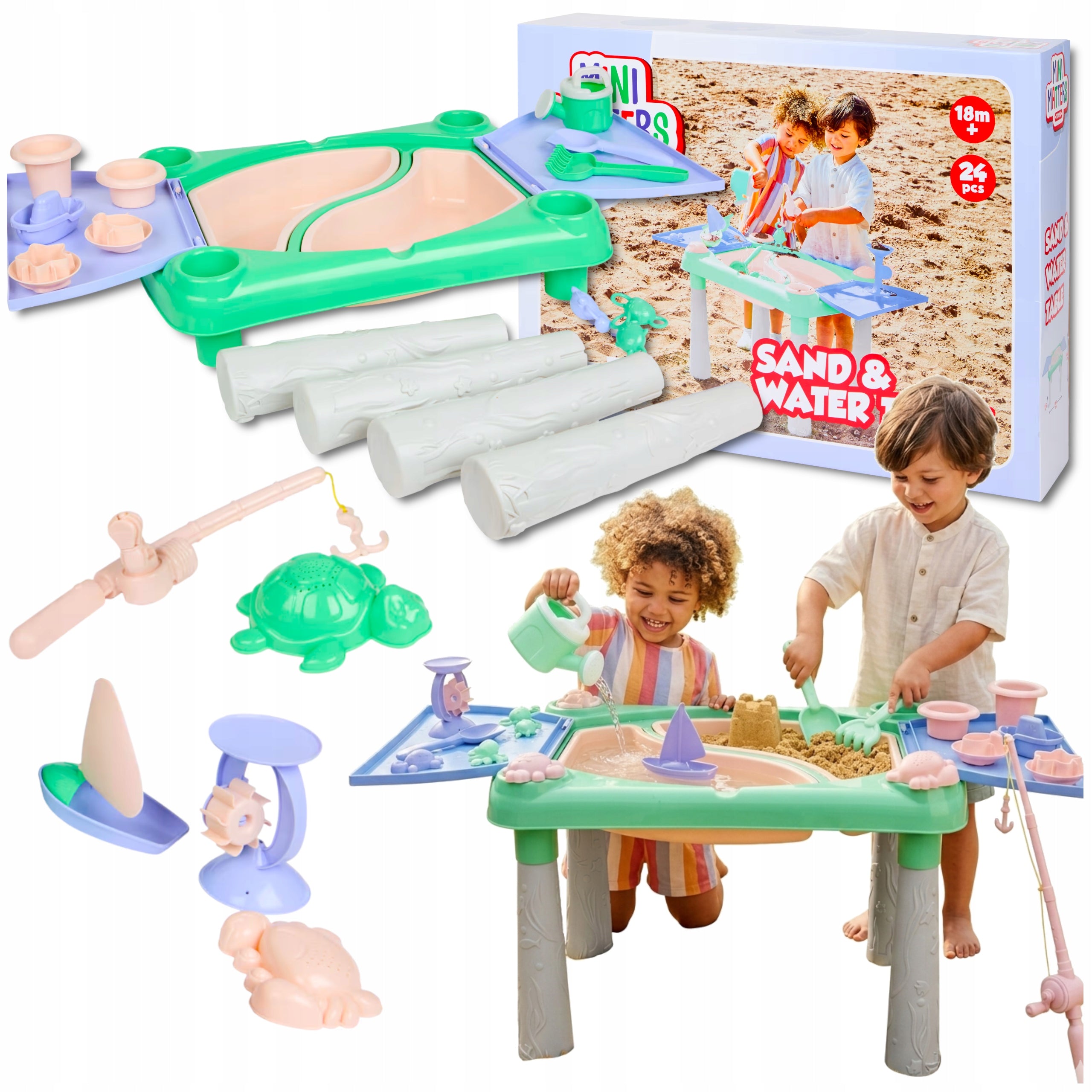 WATER TABLE FOR PLAYING WITH SAND AND WATER FOR CHILDREN + WATER SAND TOYS