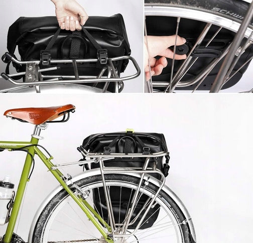 WATERFLY Bike Rack Bag 25 l Waterproof Bike Bag BLACK Kind rear