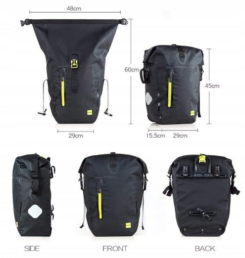 WATERFLY Bike Rack Bag 25 l Waterproof Bike Bag BLACK Manufacturer code X0011P9MIR