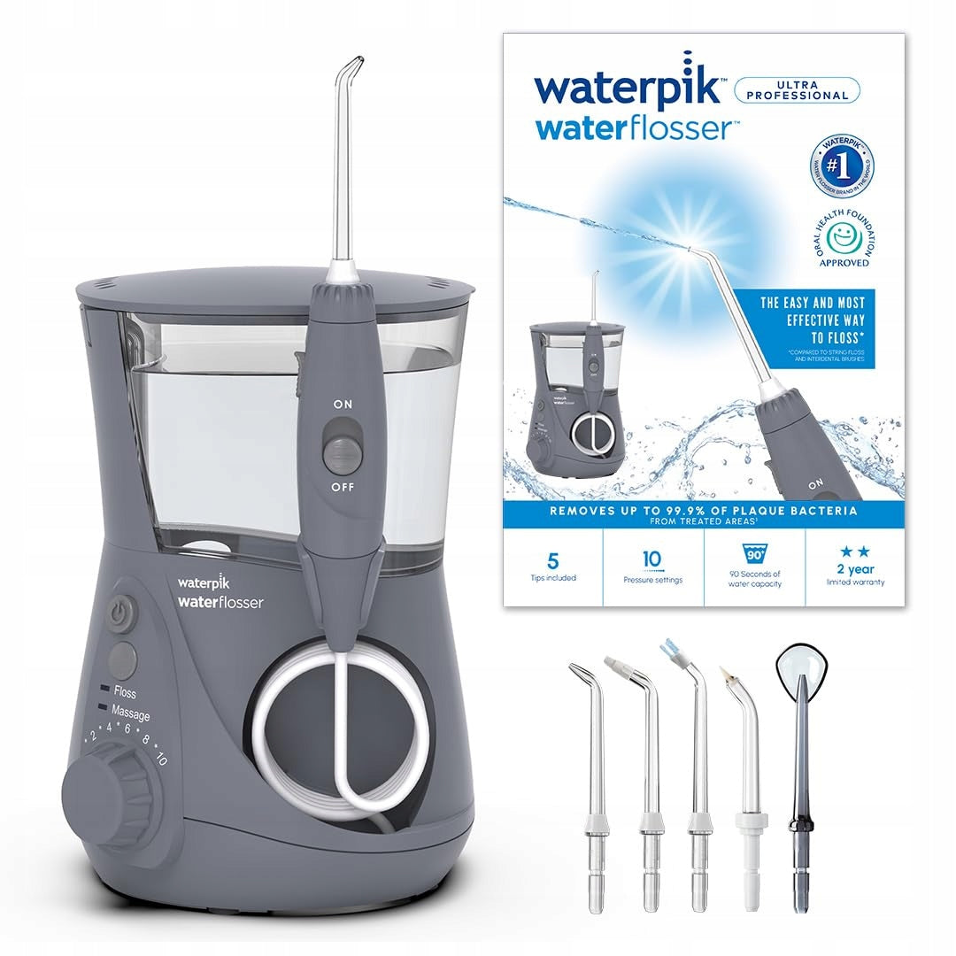 WATERPIK Ultra Professional Tooth Irrigator 7 Tips Grey WP-667EU Packaging status original