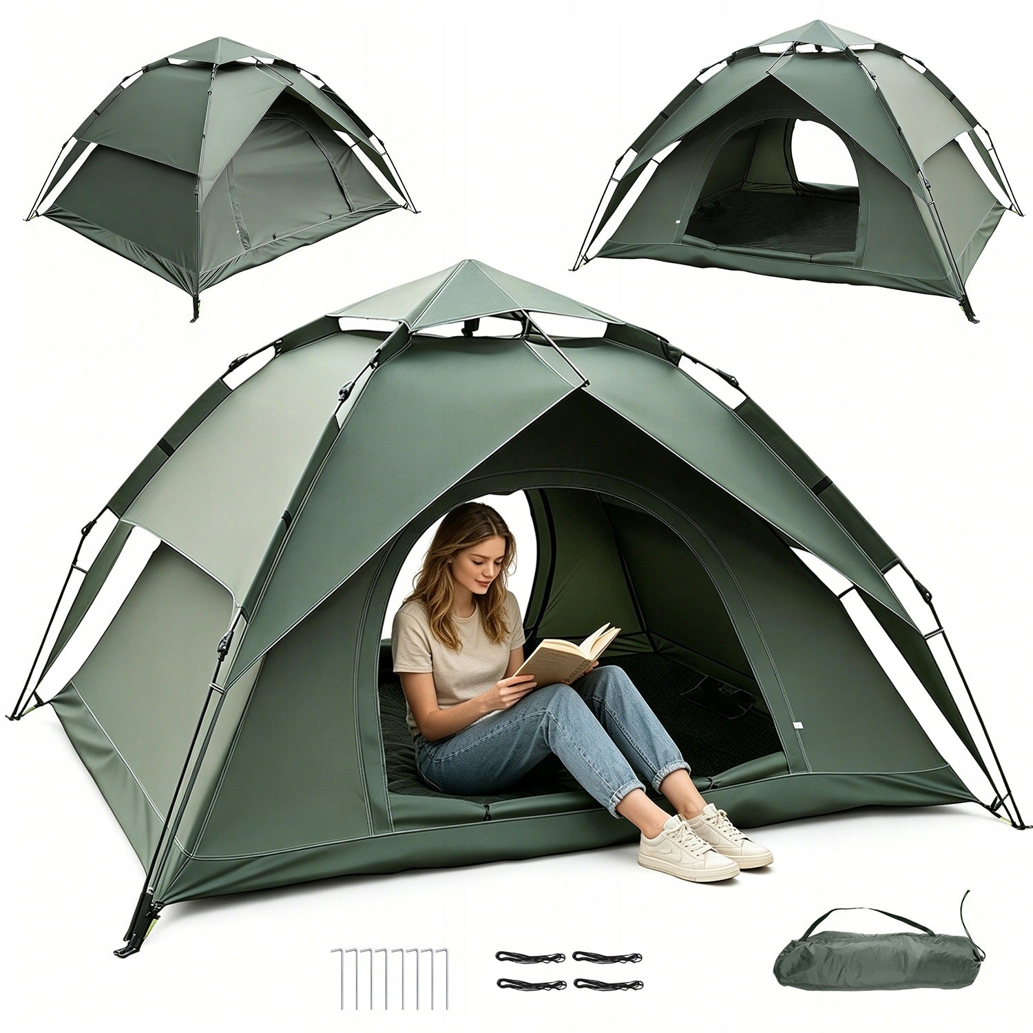 WATERPROOF AND DURABLE DOUBLE LAYER TENT FOR ALL WEATHER CONDITIONS