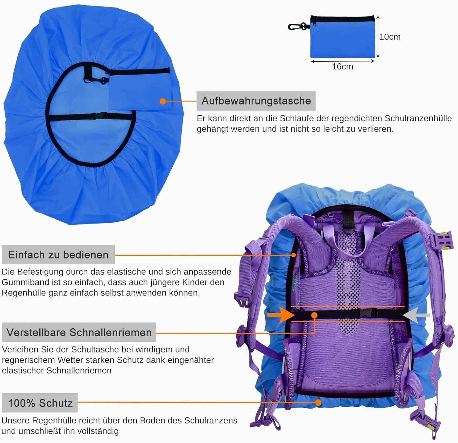 WATERPROOF BACKPACK COVER 18 35 L REFLECTIVE RACKET DESIGN Manufacturer Modeka