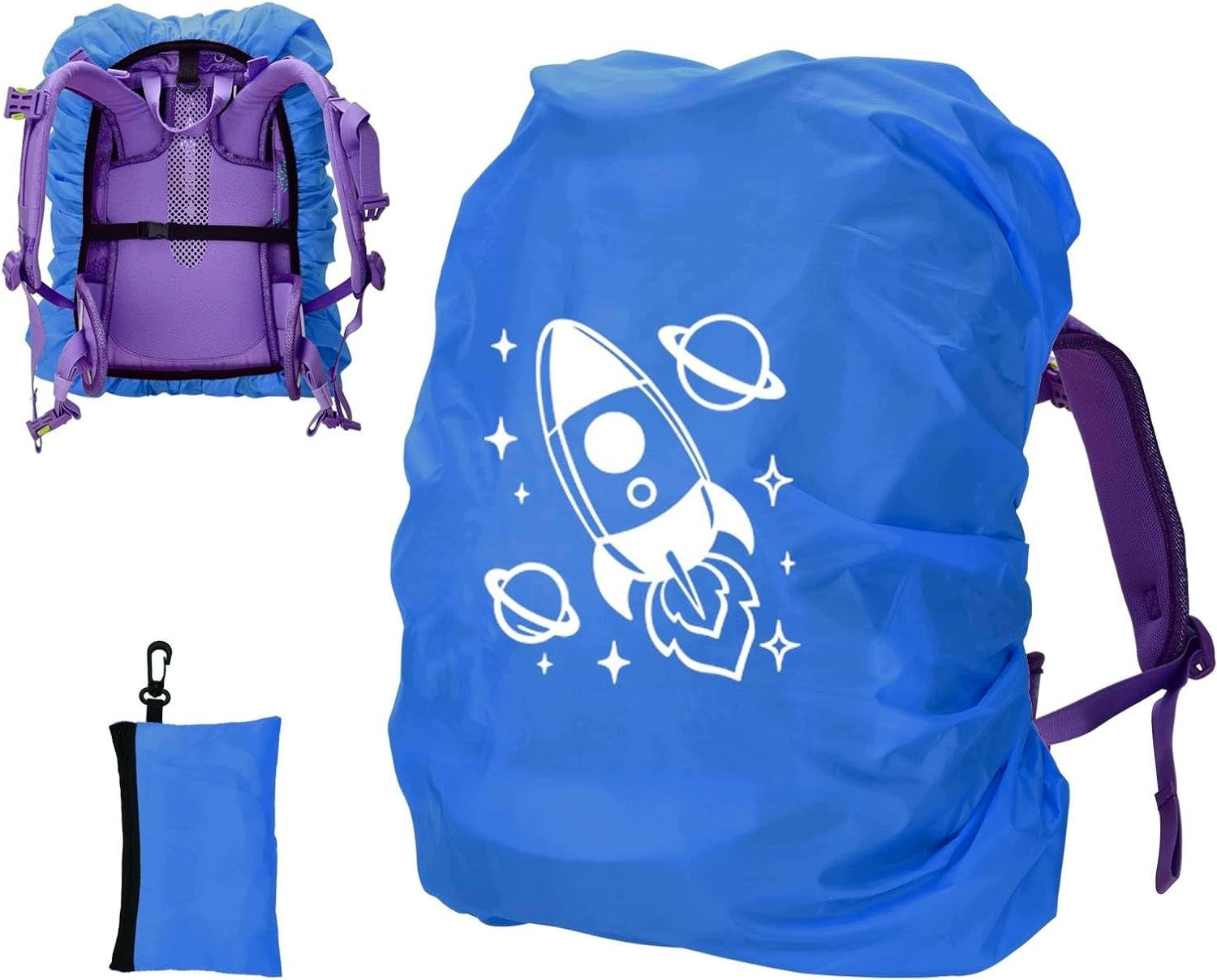 WATERPROOF BACKPACK COVER 18 35 L REFLECTIVE RACKET DESIGN