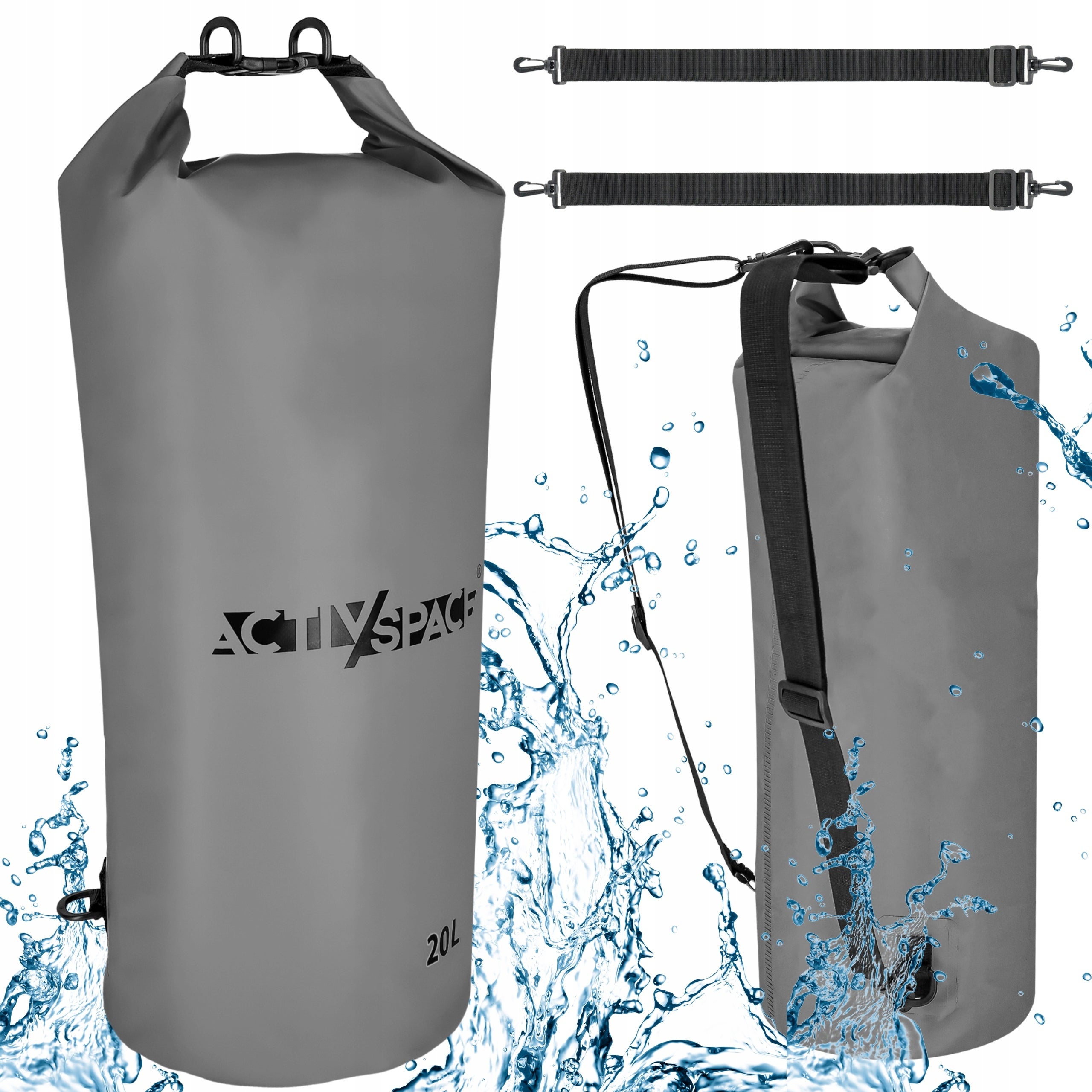 WATERPROOF BAG ADJUSTABLE STRAP HANDLE PROTECTION AGAINST GETTING WET 20L