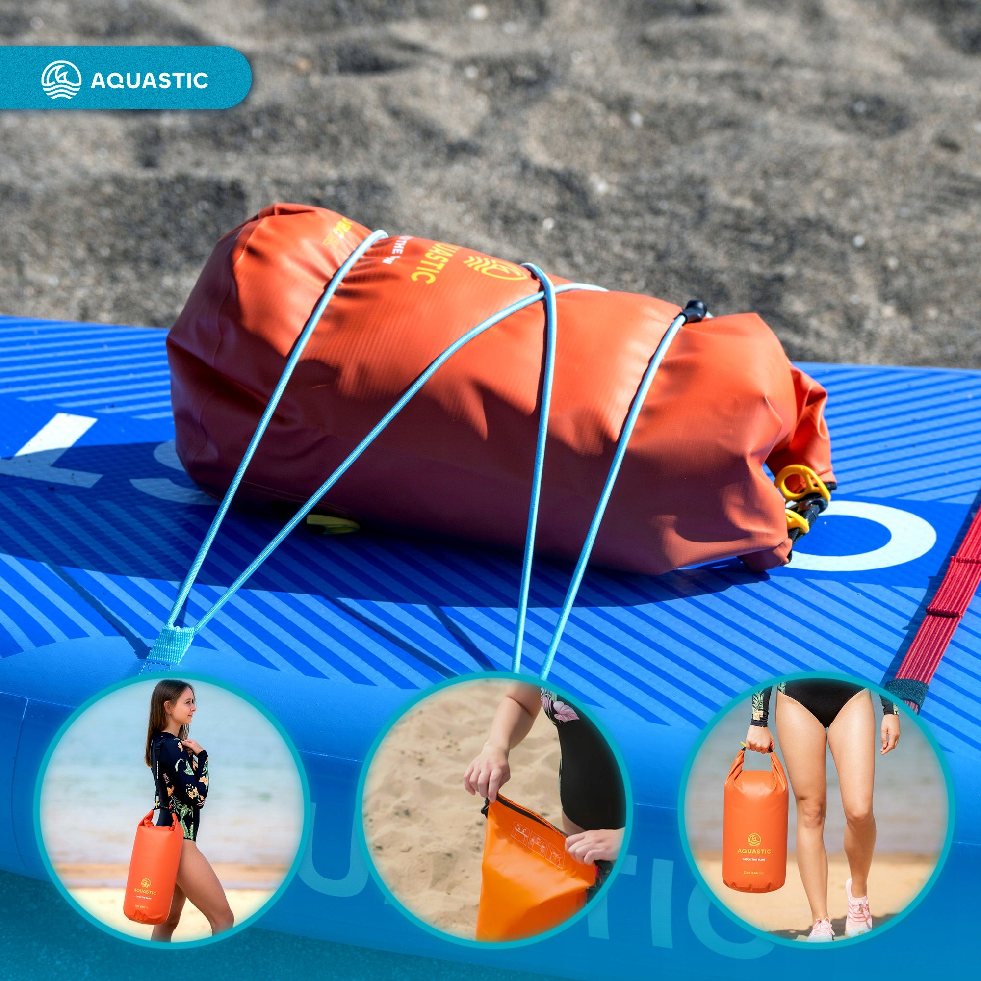 WATERPROOF BAG FOR KAYAK SUP WATERPROOF SAILING BAG AQUASTIC 13L For groceries documents electronic clothes multipurpose